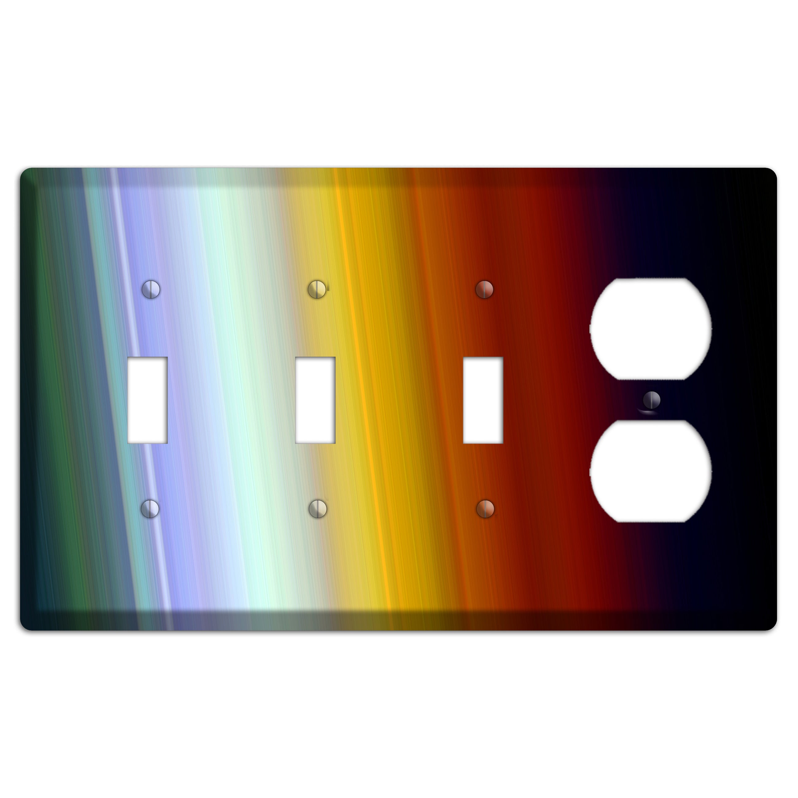 Green Teal Lavender Yellow Ray of Light 3 Toggle / Duplex Wallplate