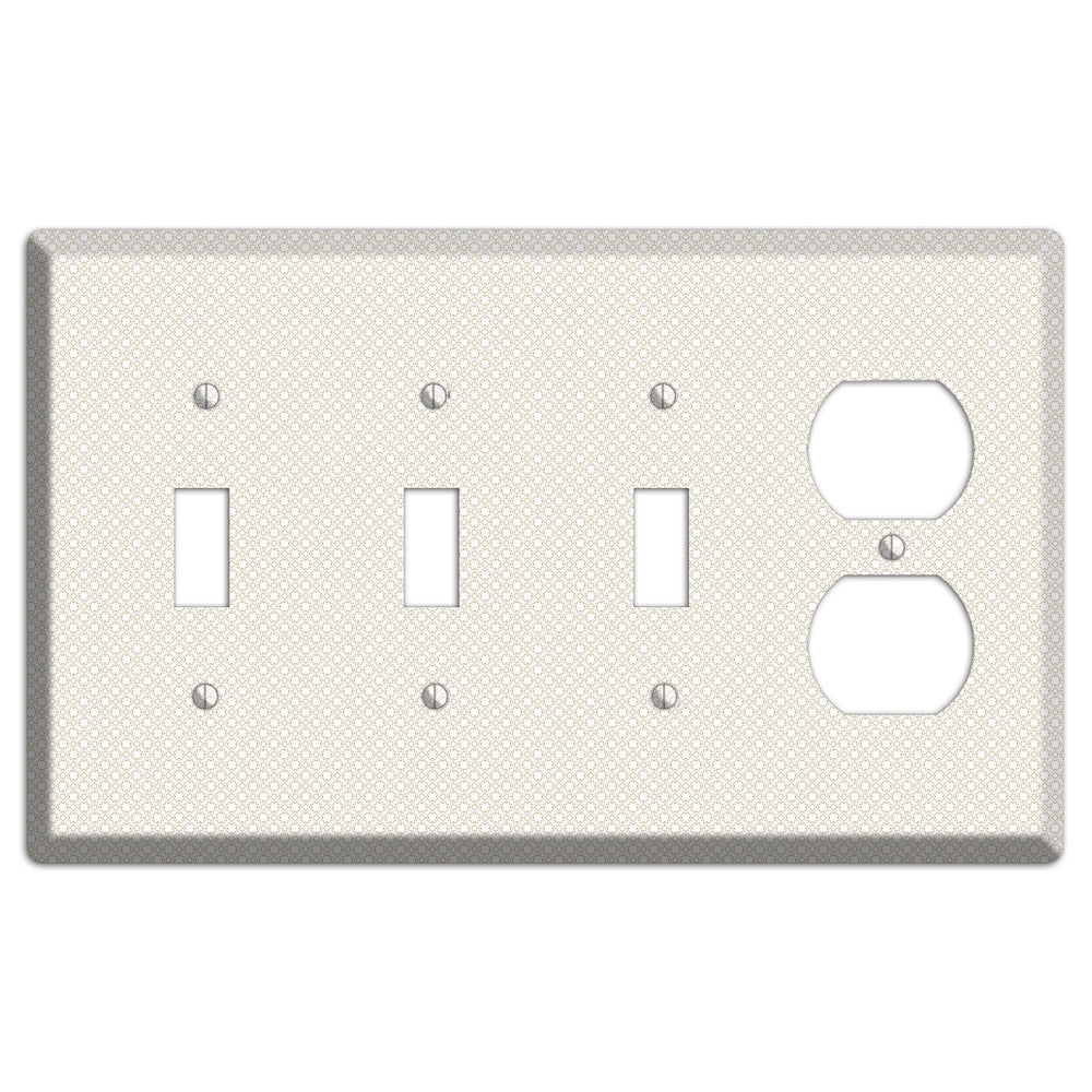 Off White Geometric 3 Toggle / Duplex Wallplate