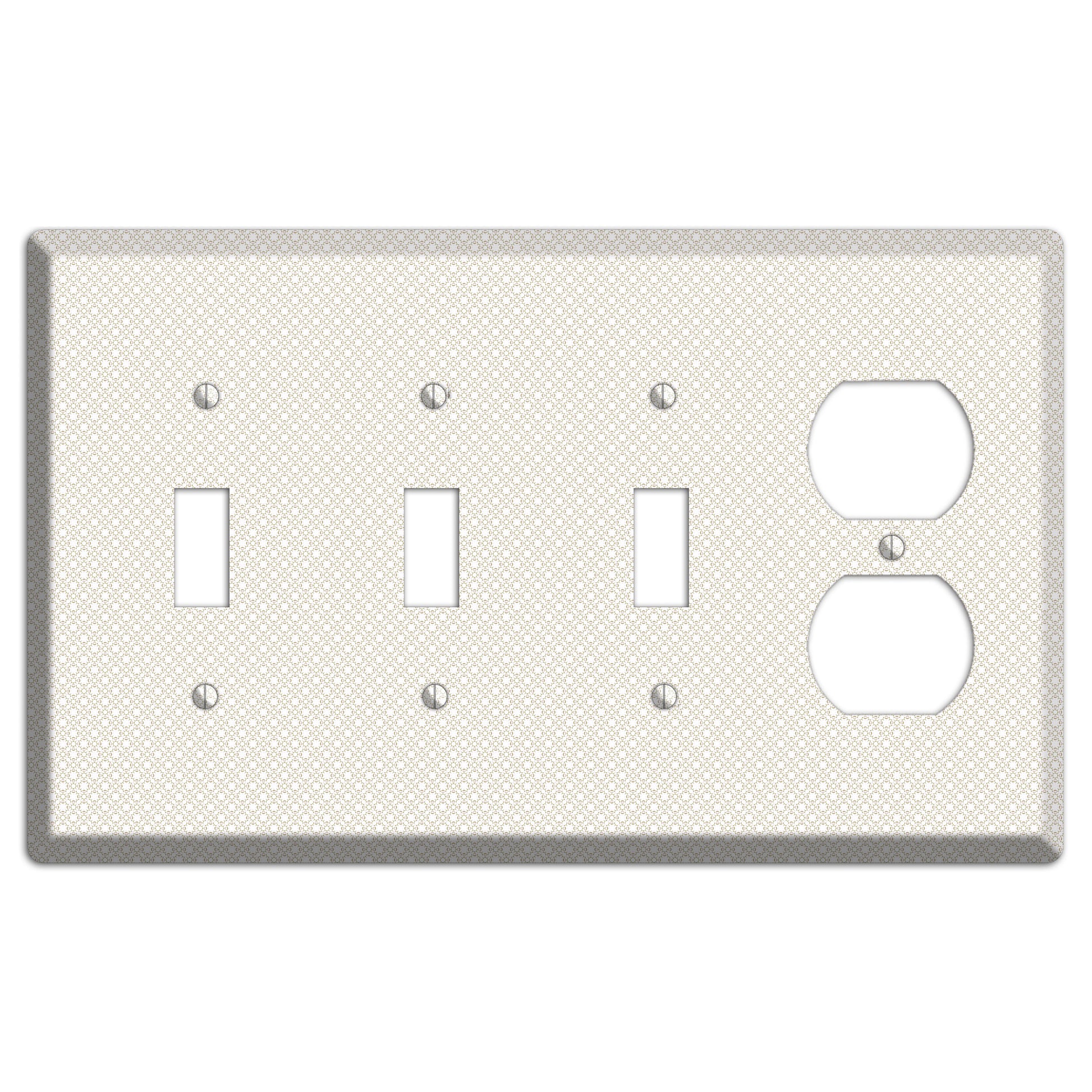 Off White Geometric 3 Toggle / Duplex Wallplate