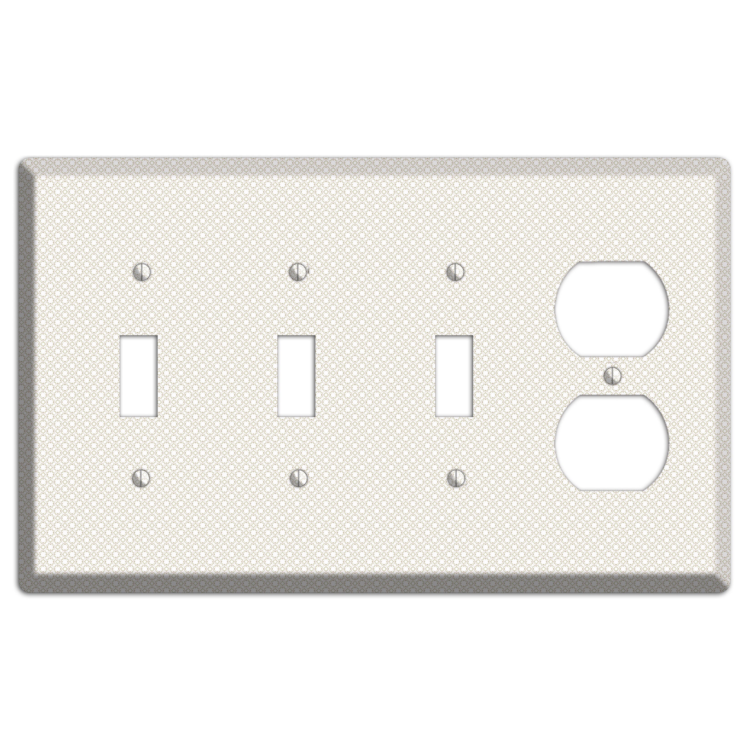 Off White Geometric 3 Toggle / Duplex Wallplate