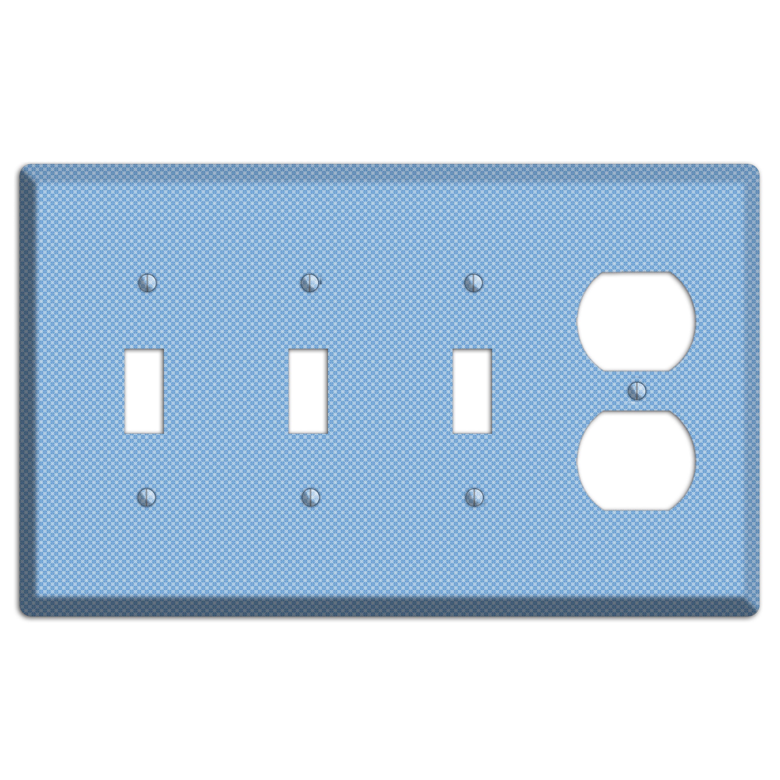 Light Blue Tiny Check 3 Toggle / Duplex Wallplate