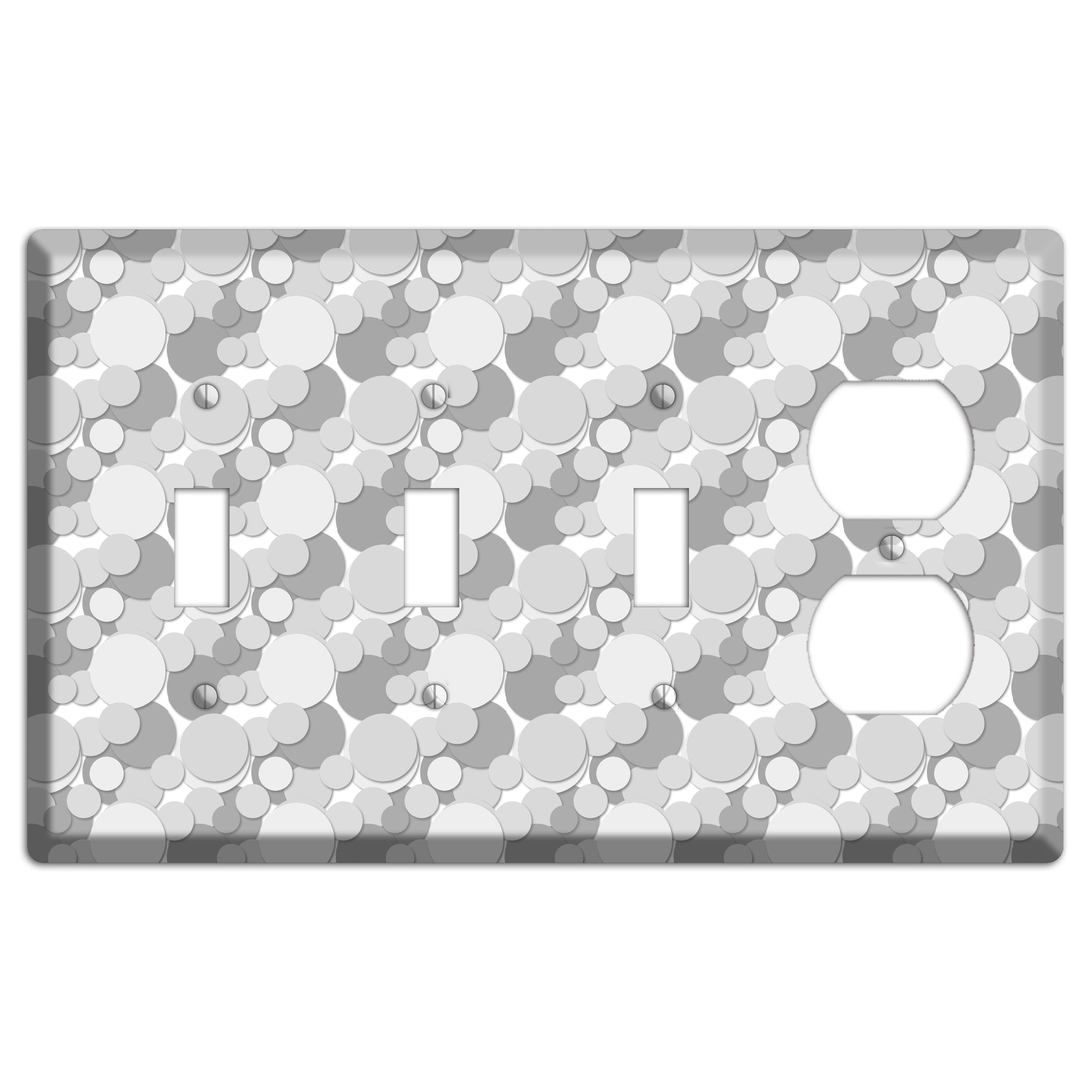 Multi Grey Bubble Dots 3 Toggle / Duplex Wallplate
