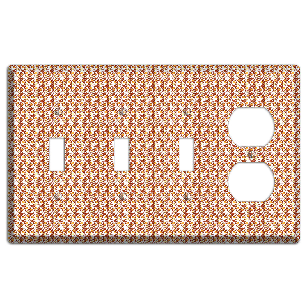 Tiny White Teardrop Vine 3 Toggle / Duplex Wallplate