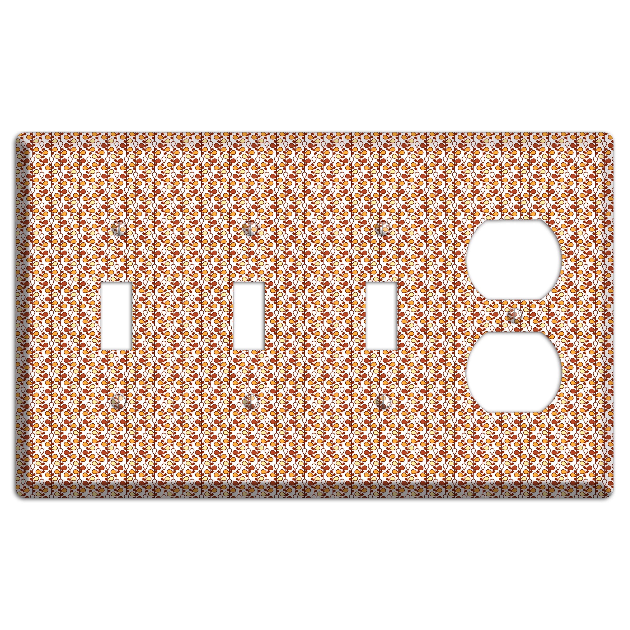 Tiny White Teardrop Vine 3 Toggle / Duplex Wallplate