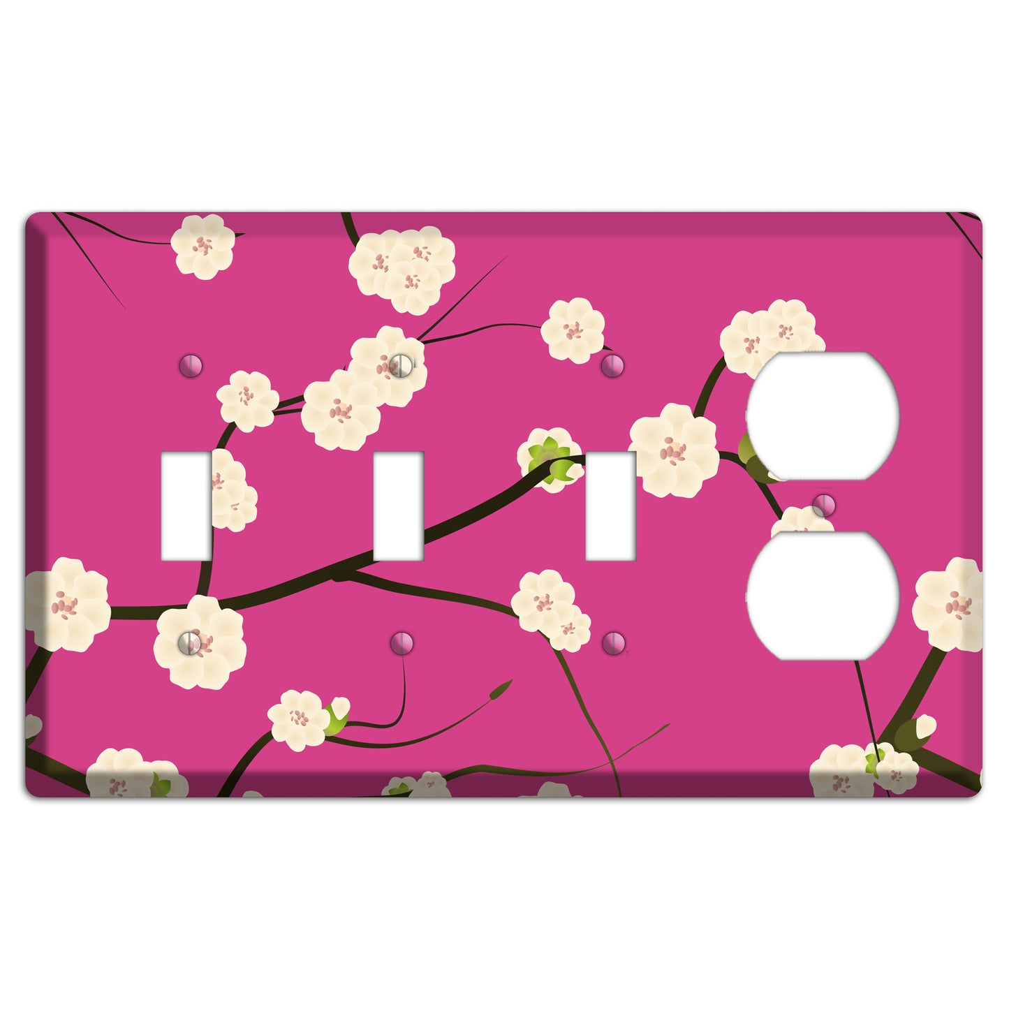 Pink Cherry Blossoms 3 Toggle / Duplex Wallplate
