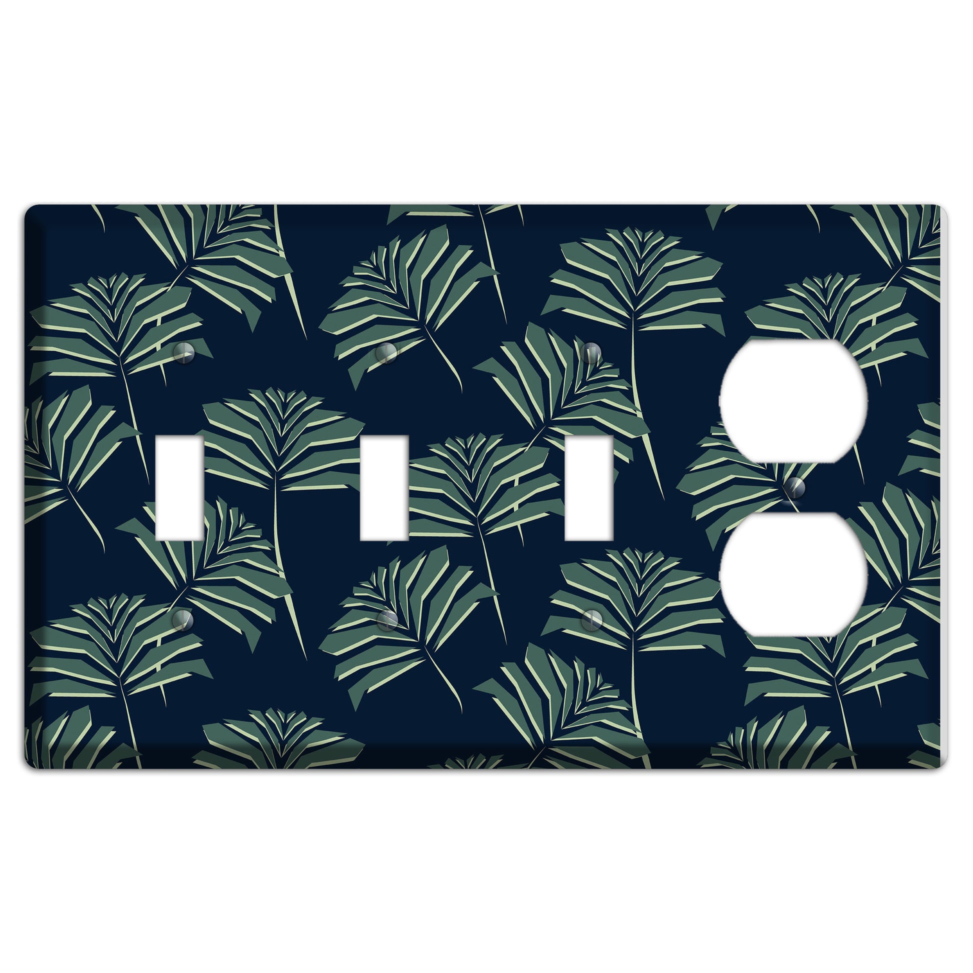 Leaves Style C 3 Toggle / Duplex Wallplate