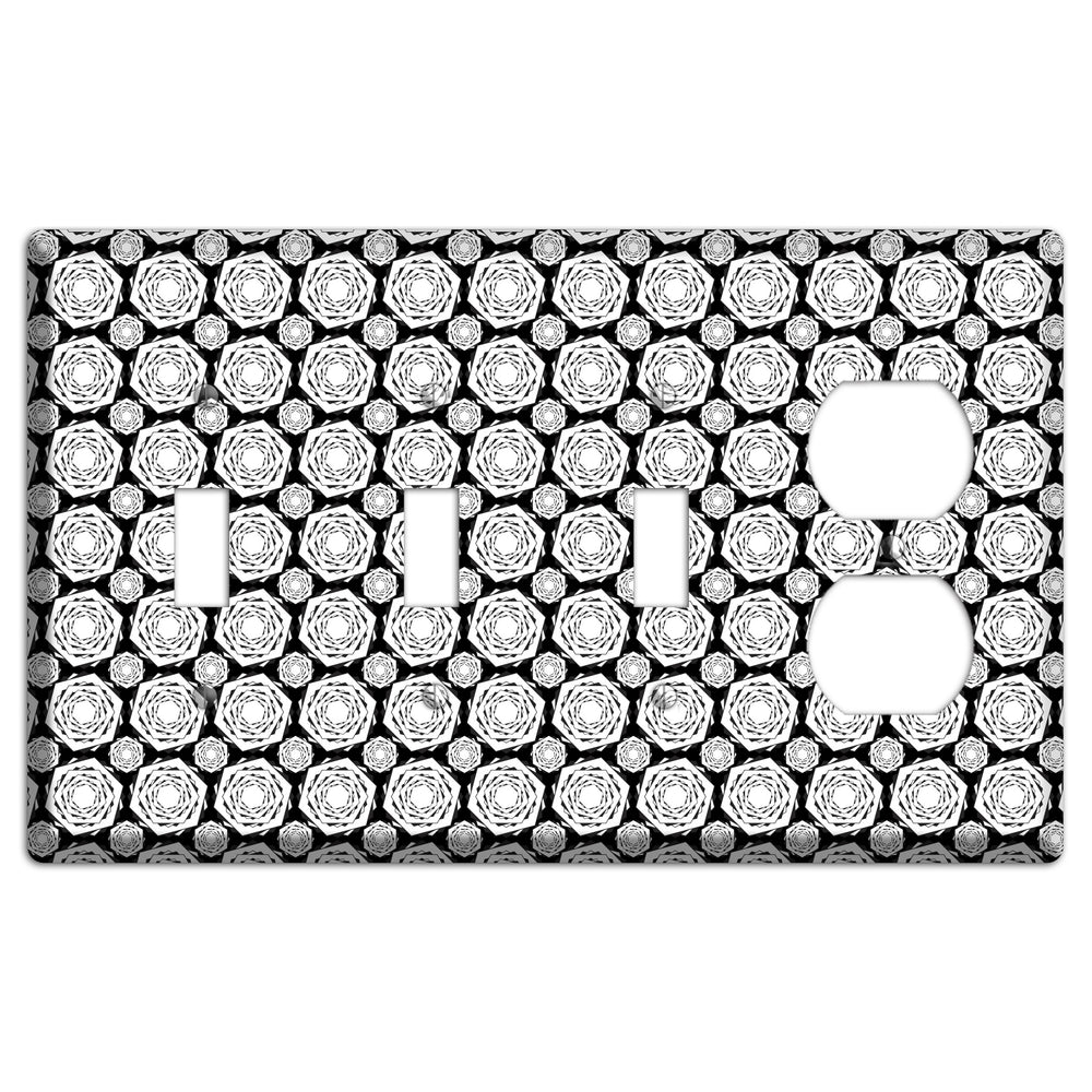 Overlay Hexagon Rotation Repeat 3 3 Toggle / Duplex Wallplate