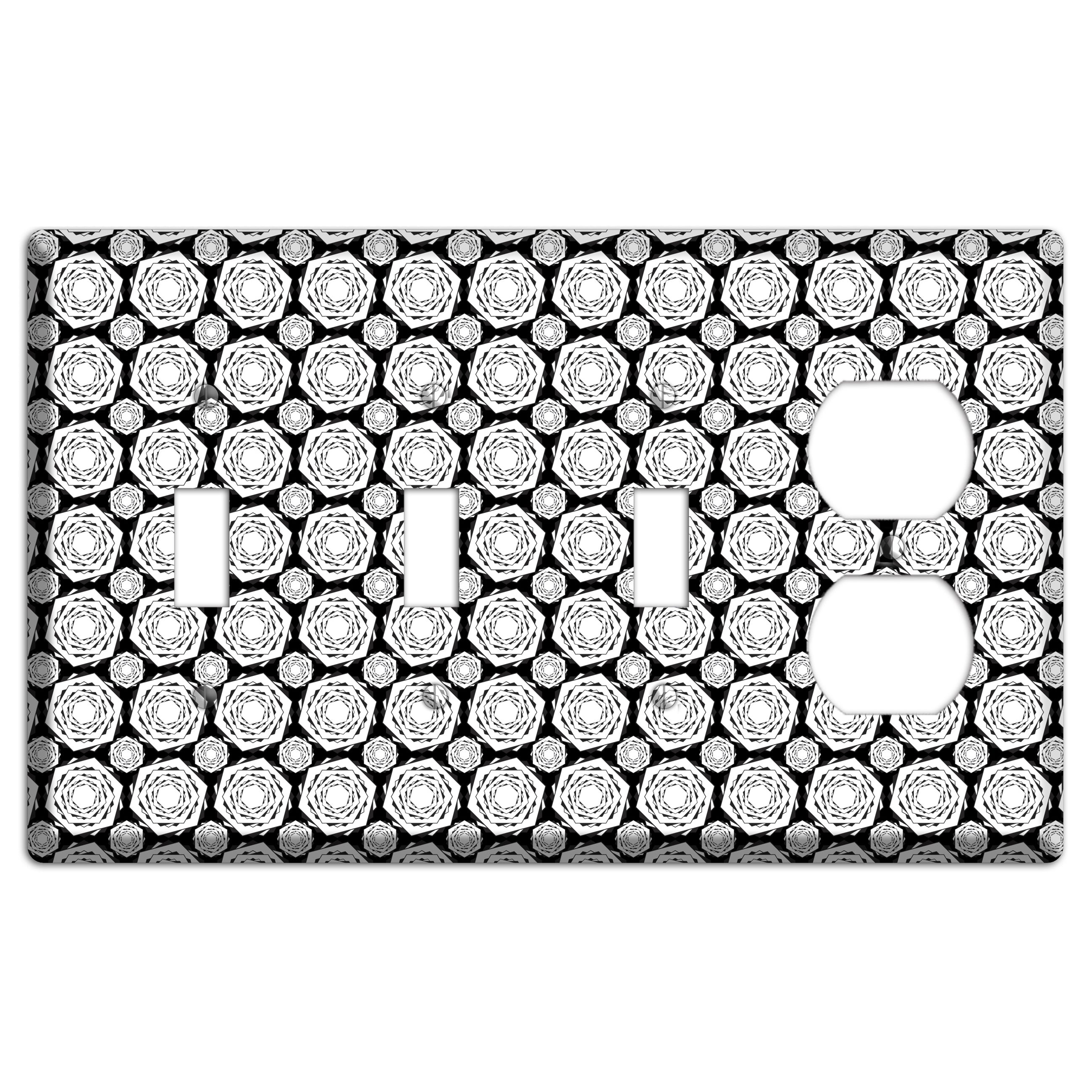 Overlay Hexagon Rotation Repeat 3 3 Toggle / Duplex Wallplate