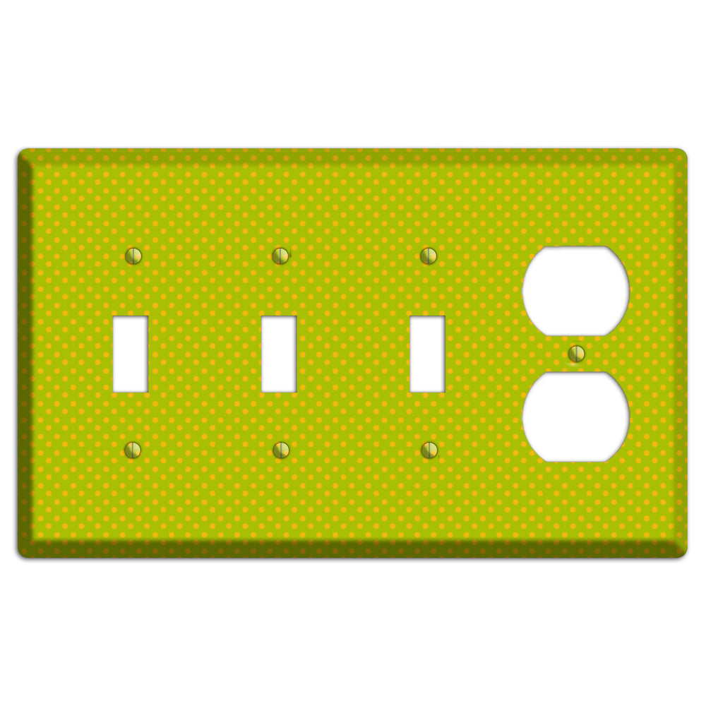 Multi Lime Tiny Polka Dots 3 Toggle / Duplex Wallplate