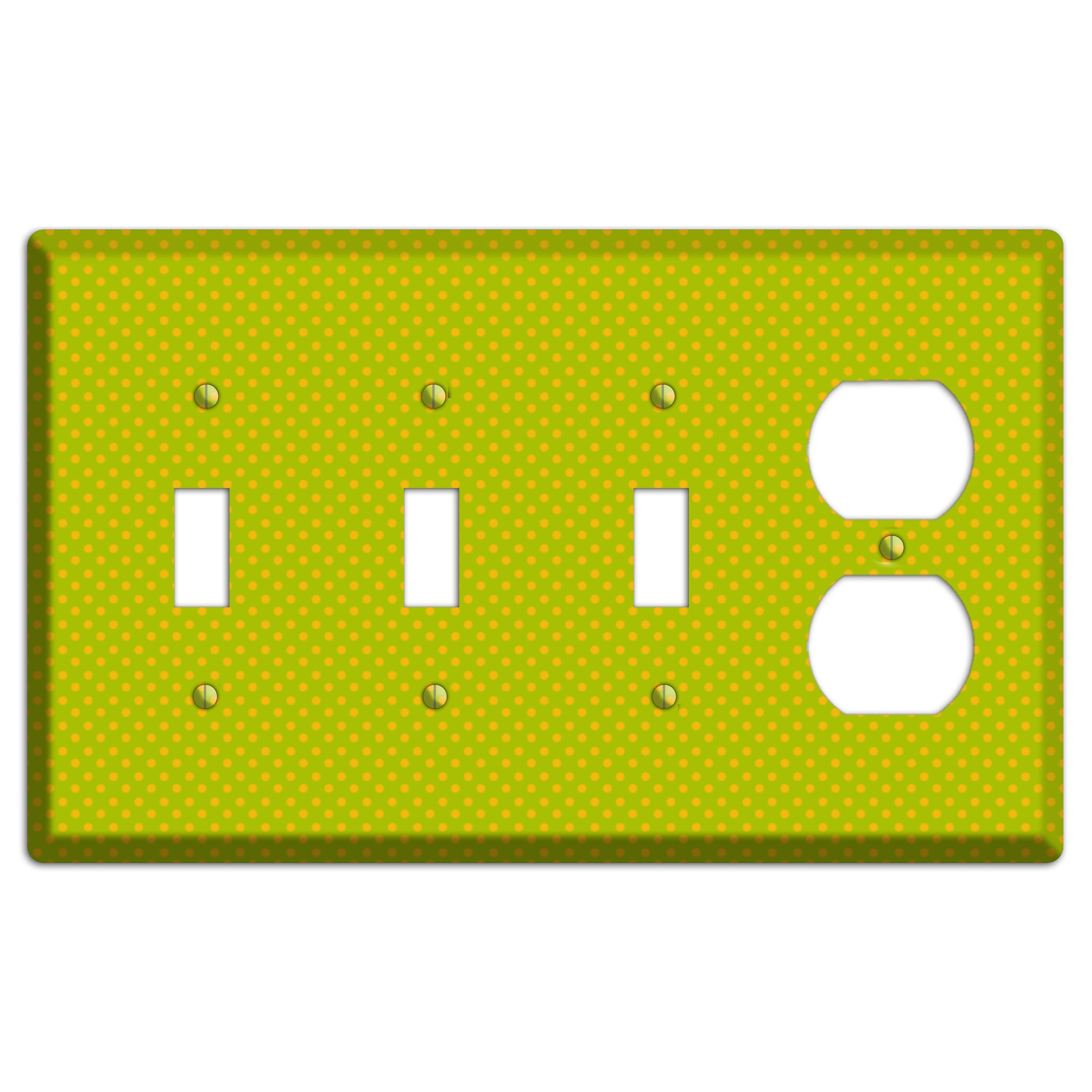 Multi Lime Tiny Polka Dots 3 Toggle / Duplex Wallplate