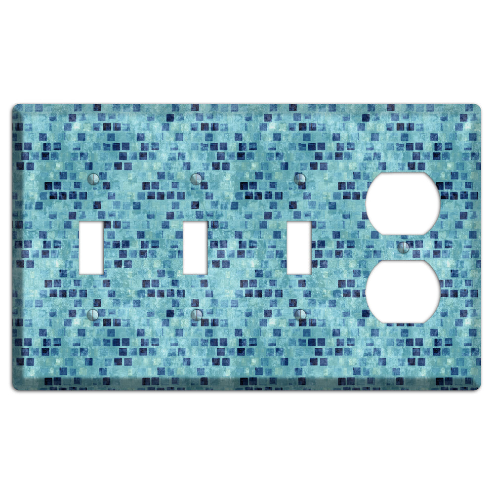 Turquoise Grunge Tile 3 Toggle / Duplex Wallplate