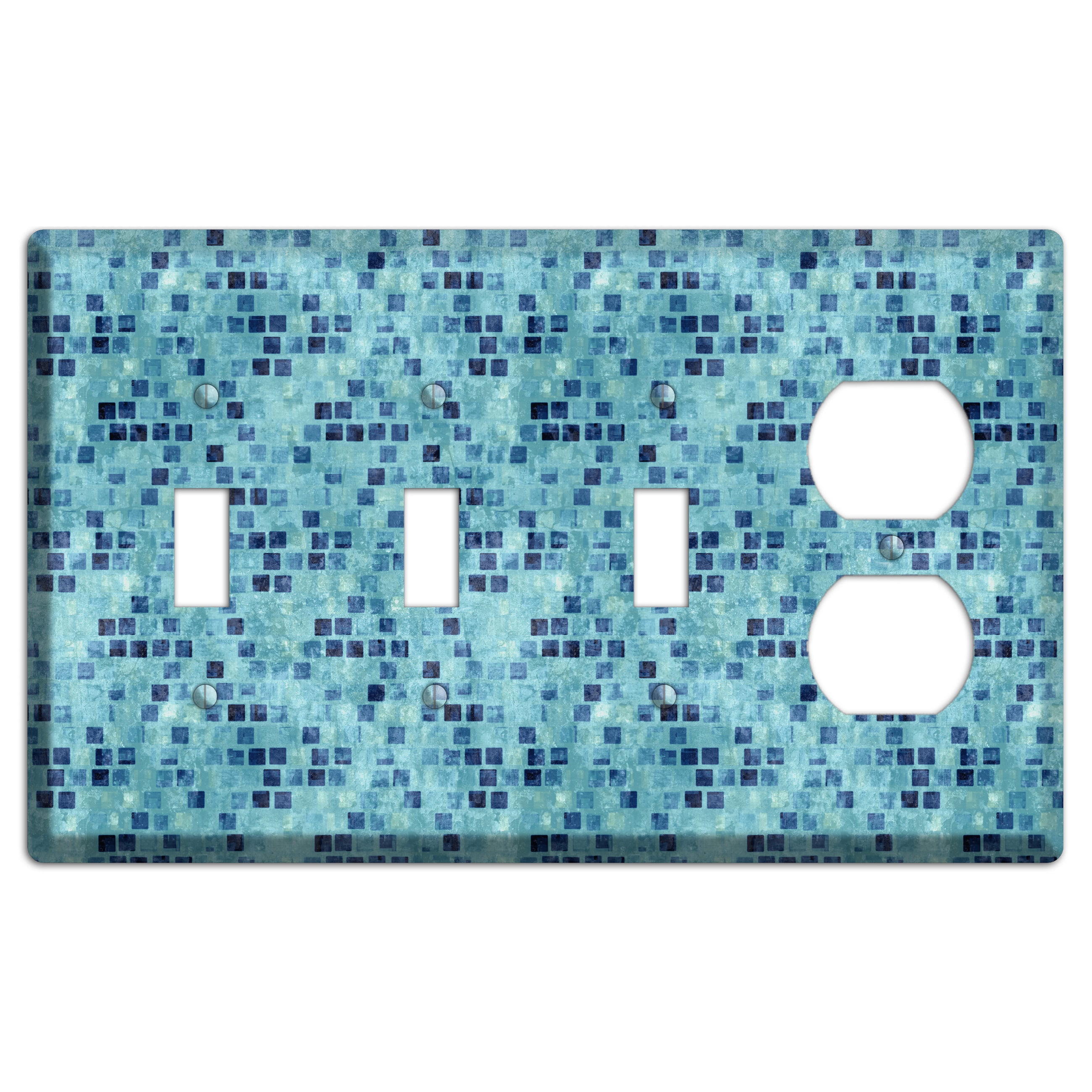 Turquoise Grunge Tile 3 Toggle / Duplex Wallplate