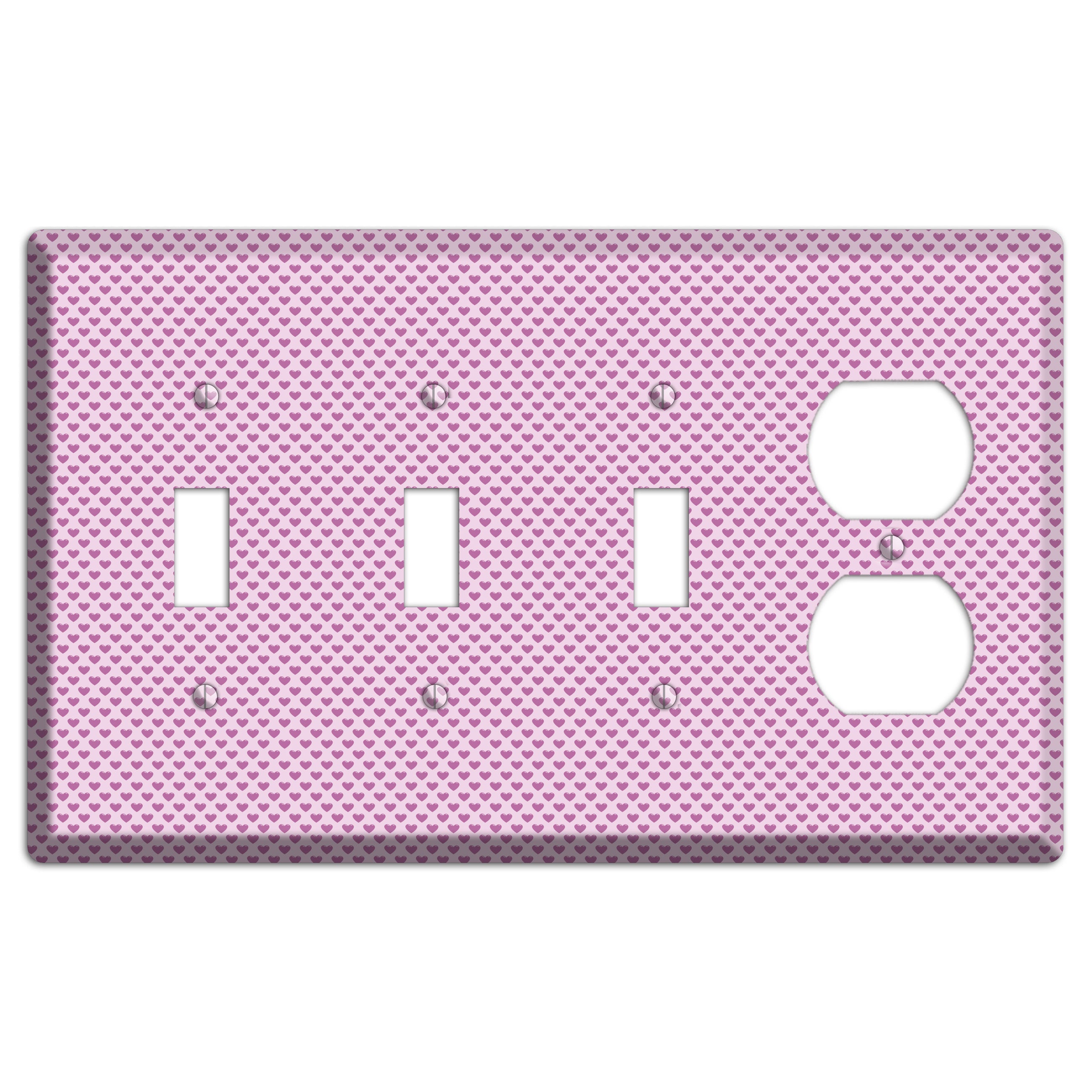 Pink Hearts 3 Toggle / Duplex Wallplate
