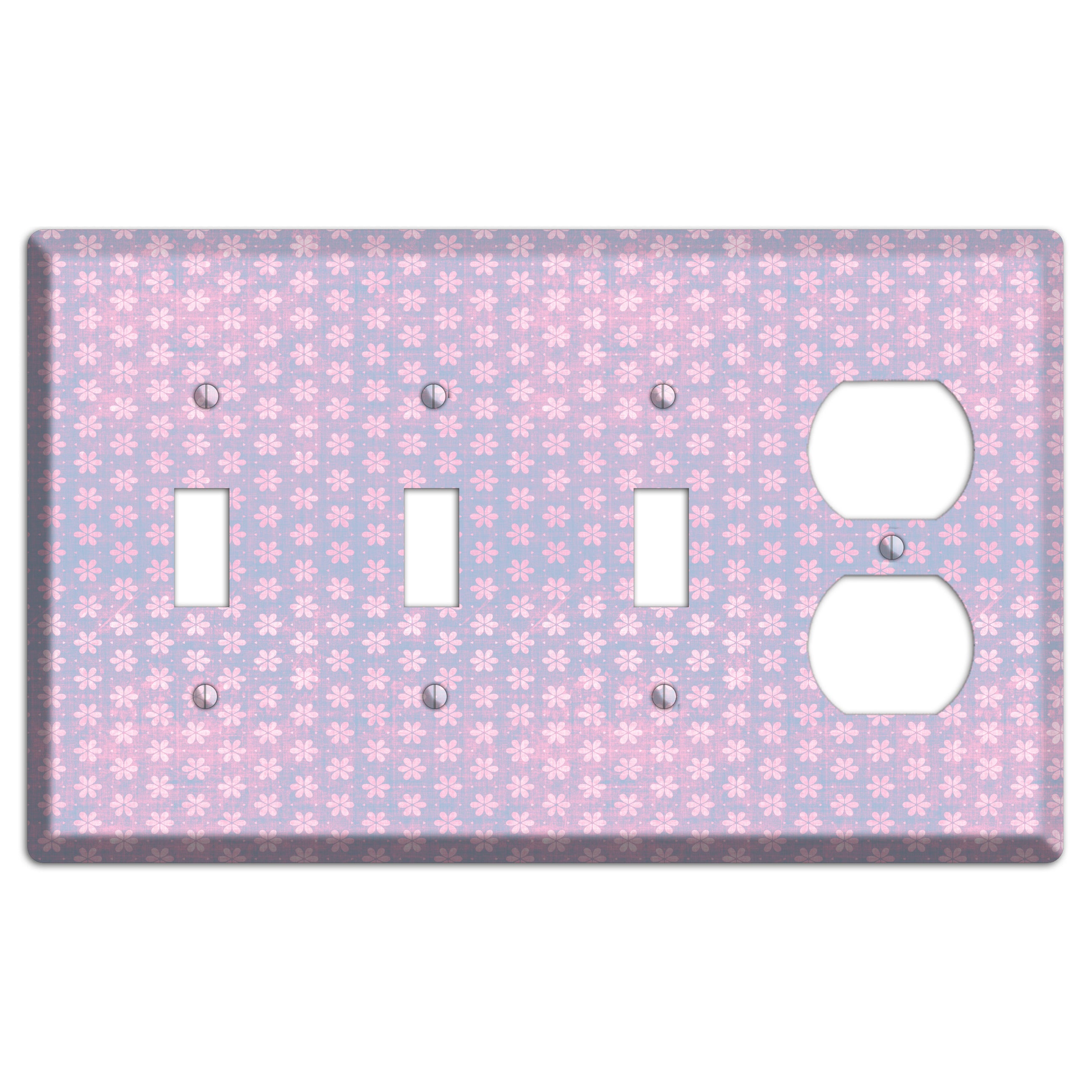 Green Grunge Floral Contour 3 Toggle / Duplex Wallplate