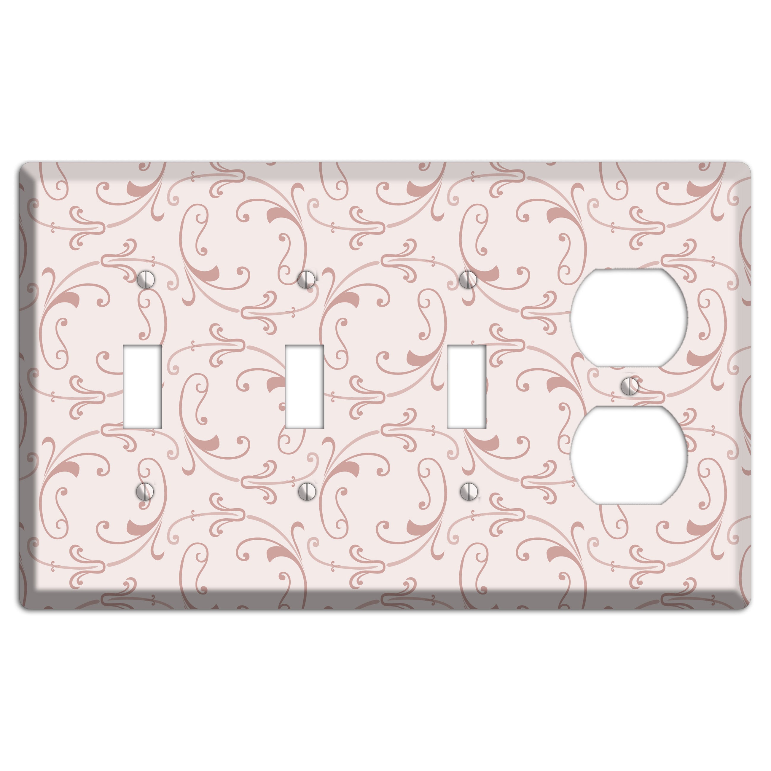 Dusty Rose Victorian Sprig 3 Toggle / Duplex Wallplate