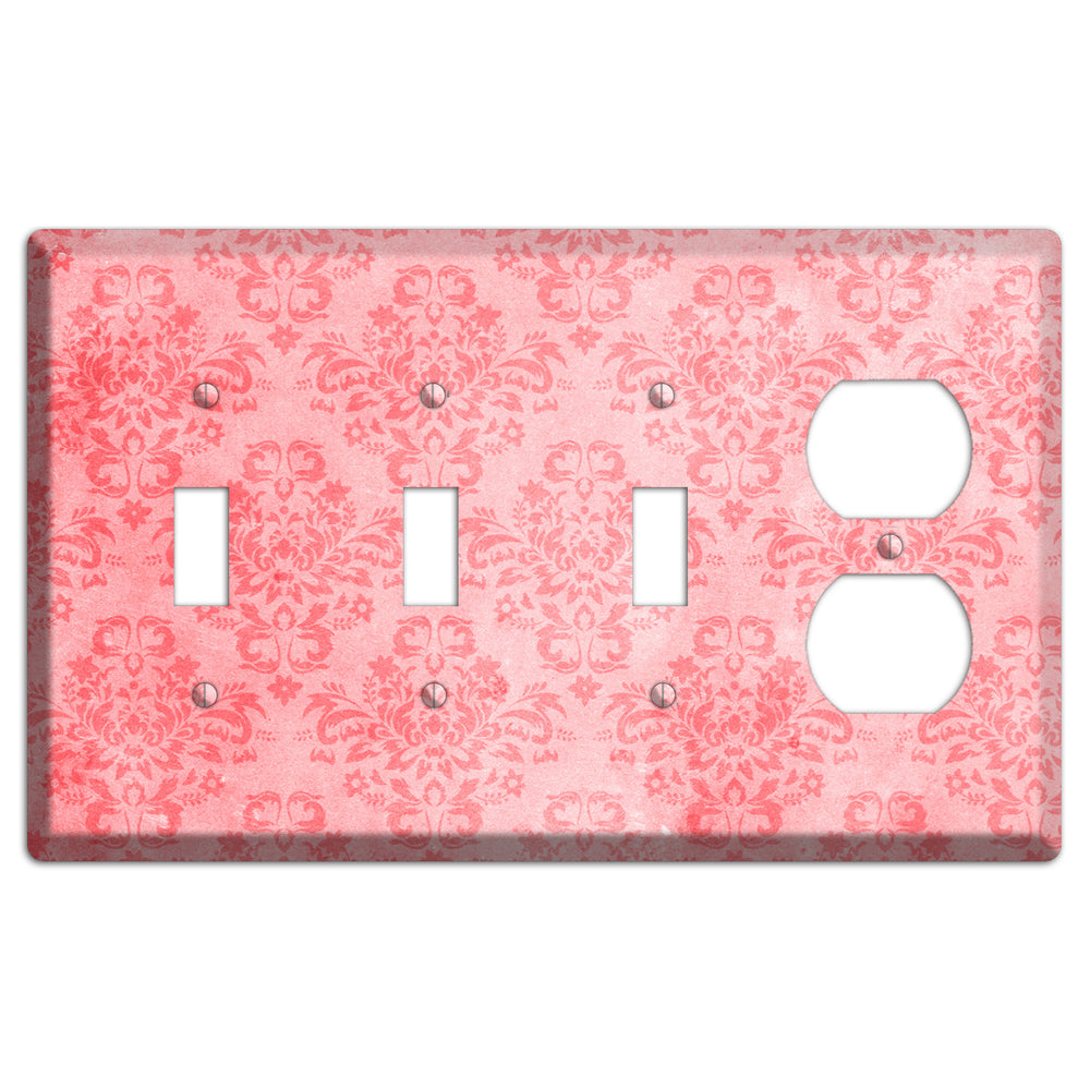 Rose Bud Soft Coral 3 Toggle / Duplex Wallplate