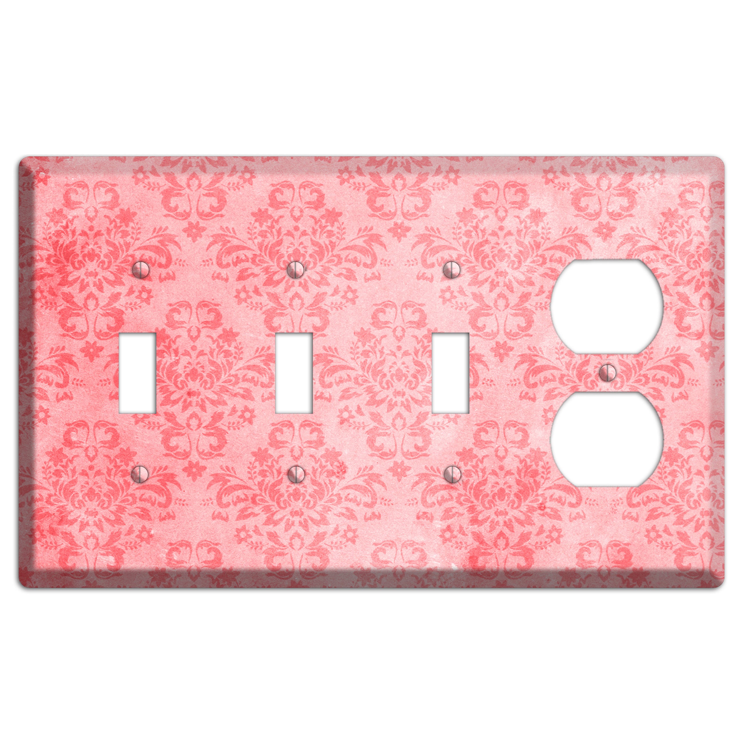 Rose Bud Soft Coral 3 Toggle / Duplex Wallplate