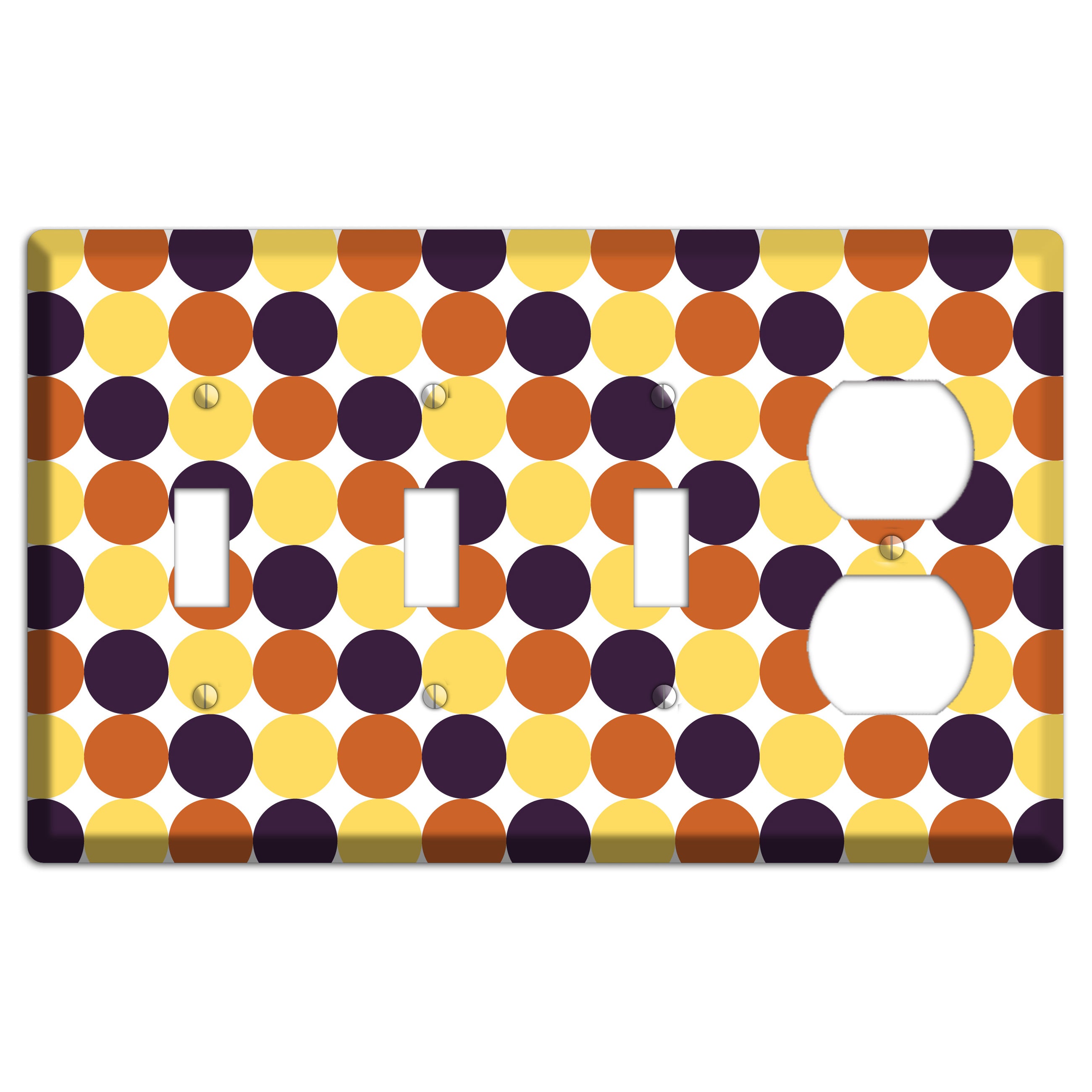 Yellow Umber Black Dots 3 Toggle / Duplex Wallplate