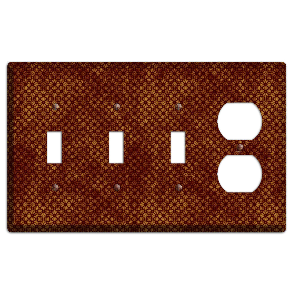 Maroon Tiny Circles 3 Toggle / Duplex Wallplate