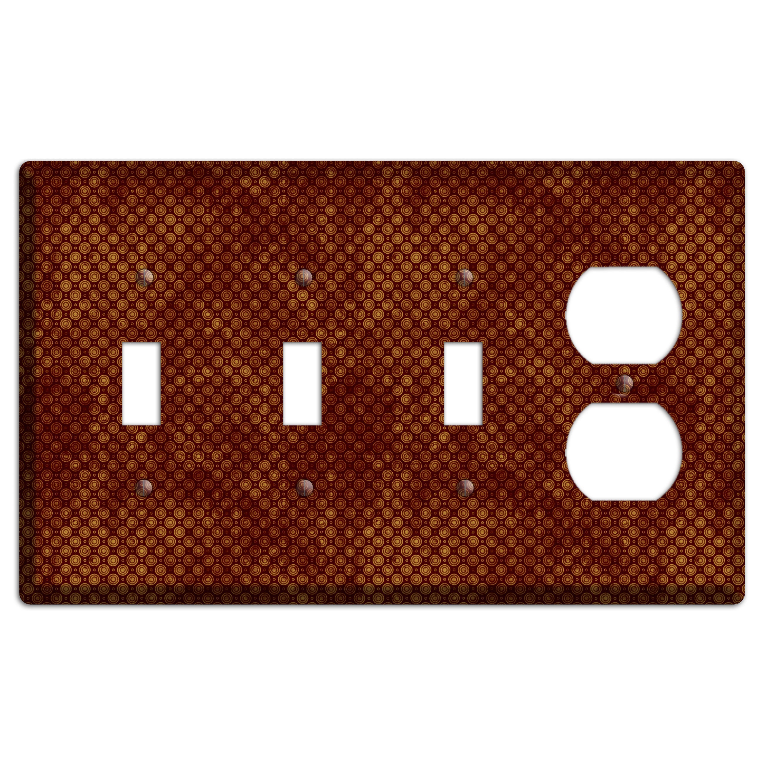 Maroon Tiny Circles 3 Toggle / Duplex Wallplate