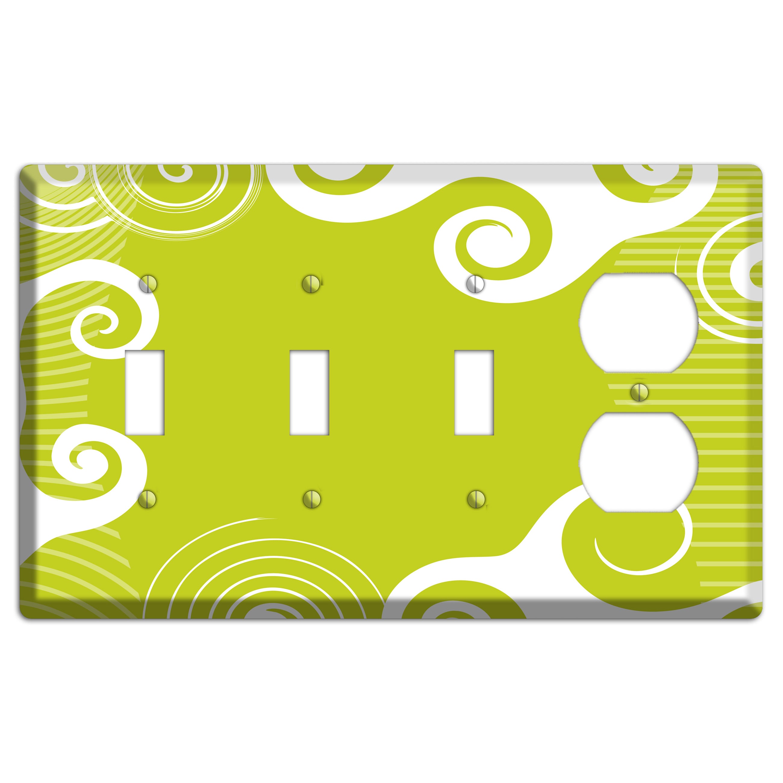 Abstract Green 3 Toggle / Duplex Wallplate
