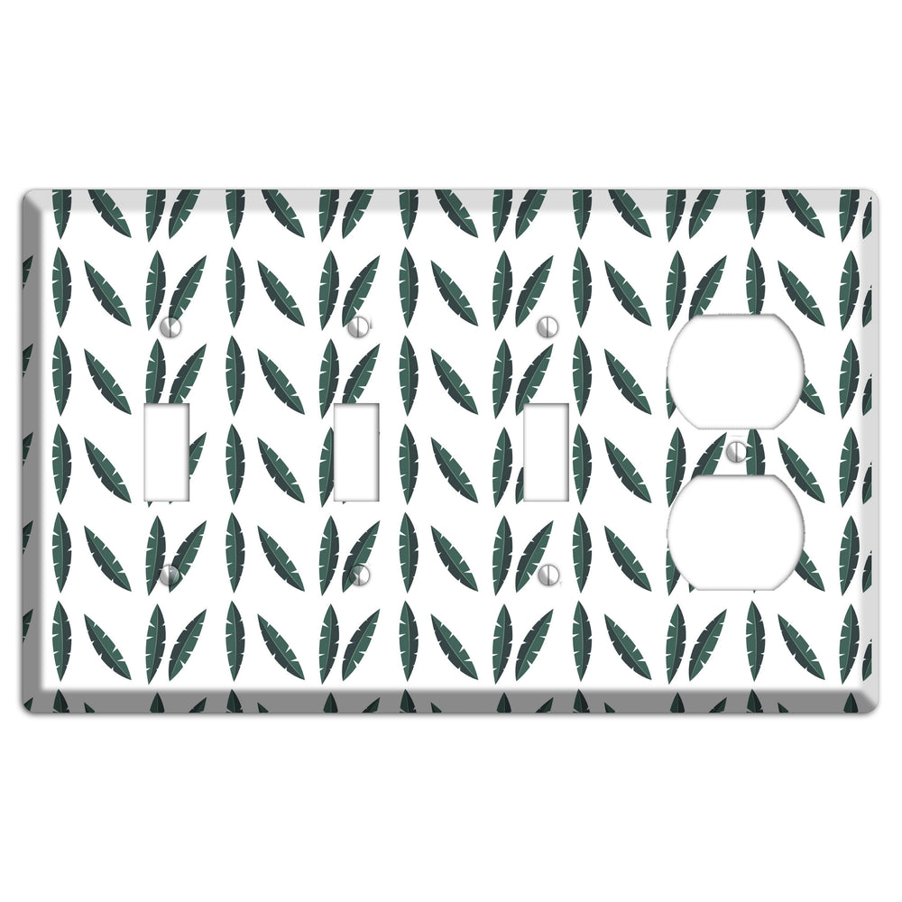 Leaves Style HH 3 Toggle / Duplex Wallplate