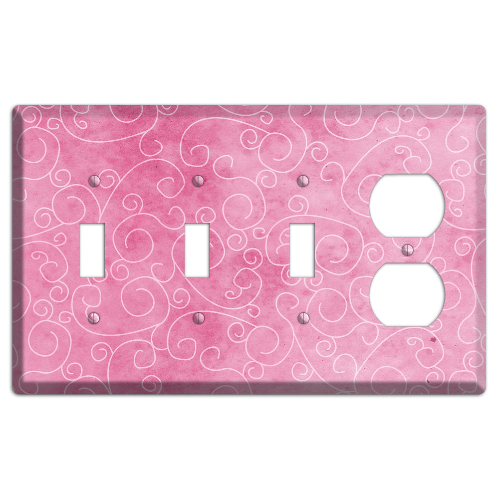 Kobi Pink Texture 3 Toggle / Duplex Wallplate