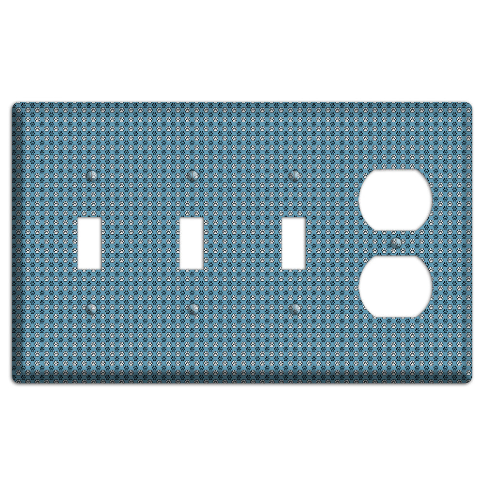 Blue Paw Prints 3 Toggle / Duplex Wallplate