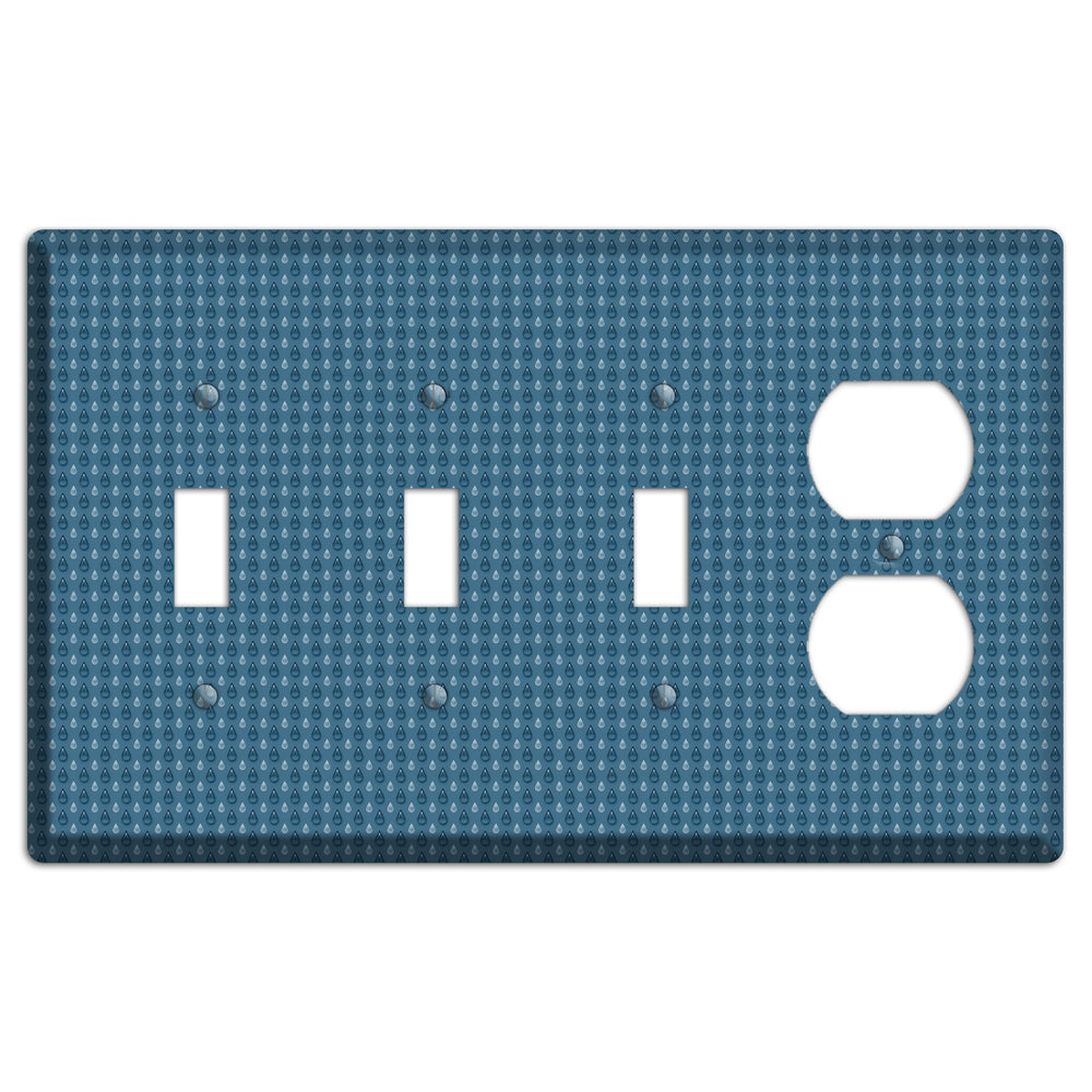 Blue Drops 3 Toggle / Duplex Wallplate
