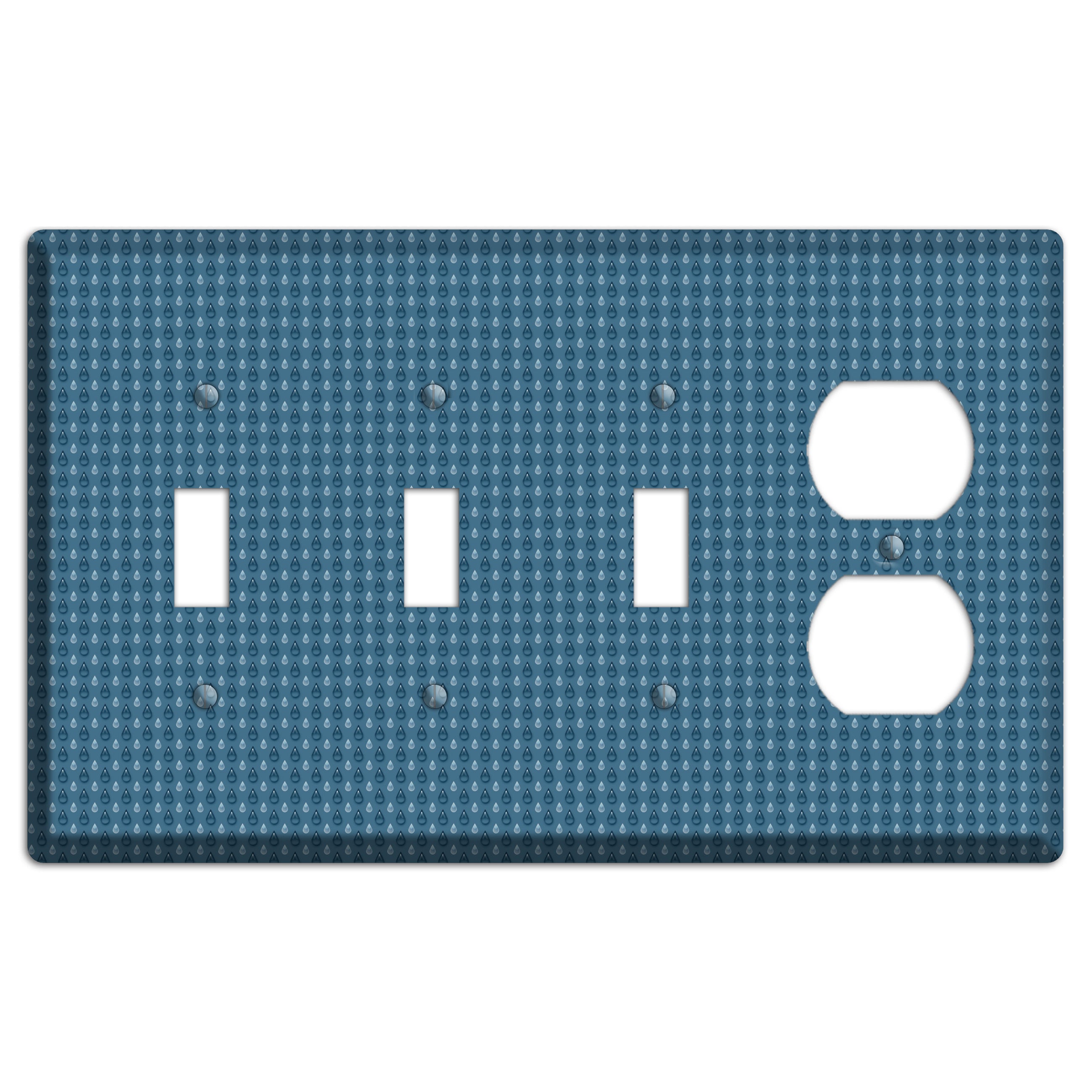 Blue Drops 3 Toggle / Duplex Wallplate