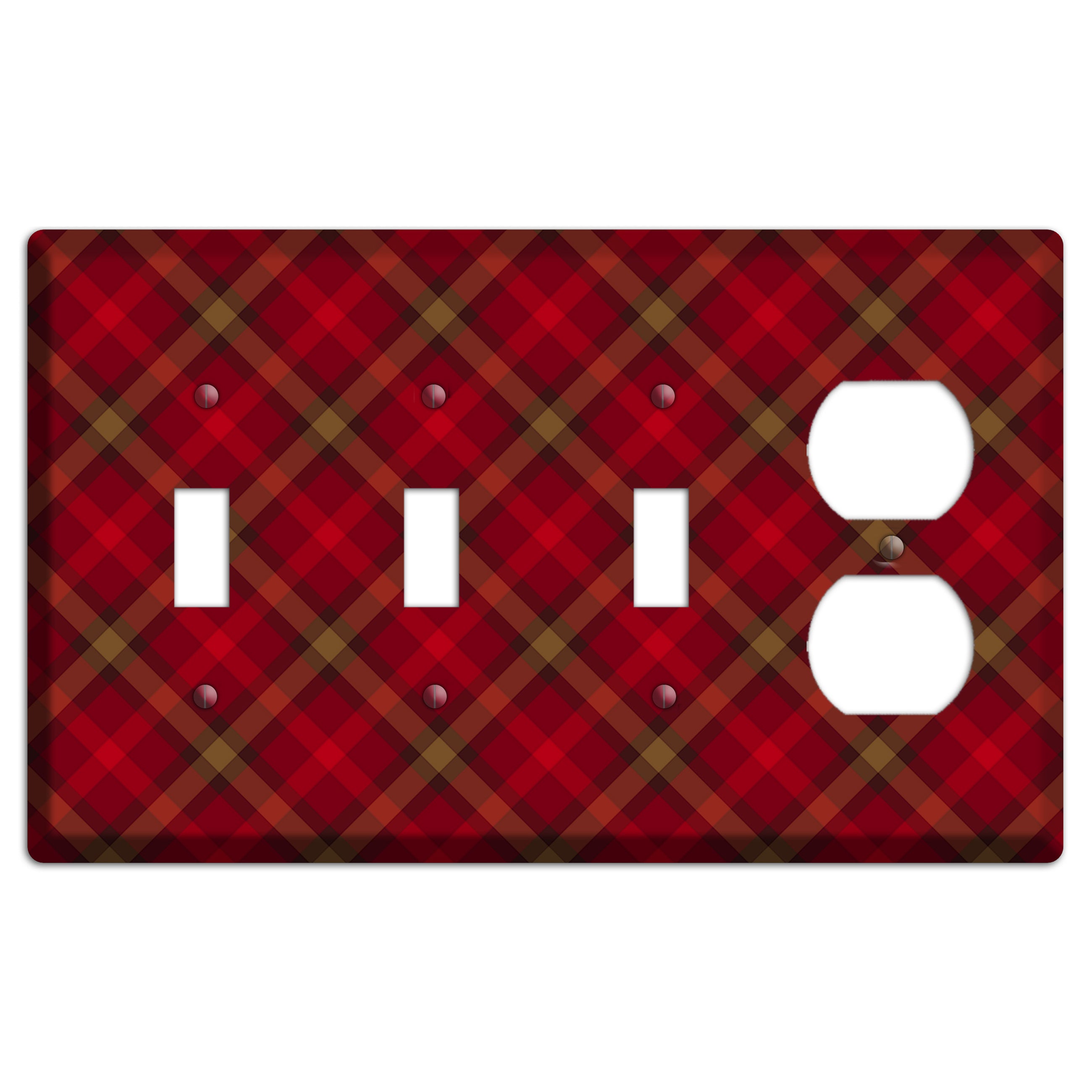 Red Tartan 3 Toggle / Duplex Wallplate
