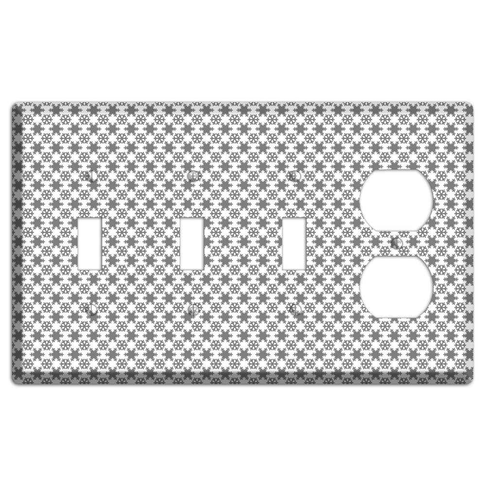 Grey Snowflakes 3 Toggle / Duplex Wallplate