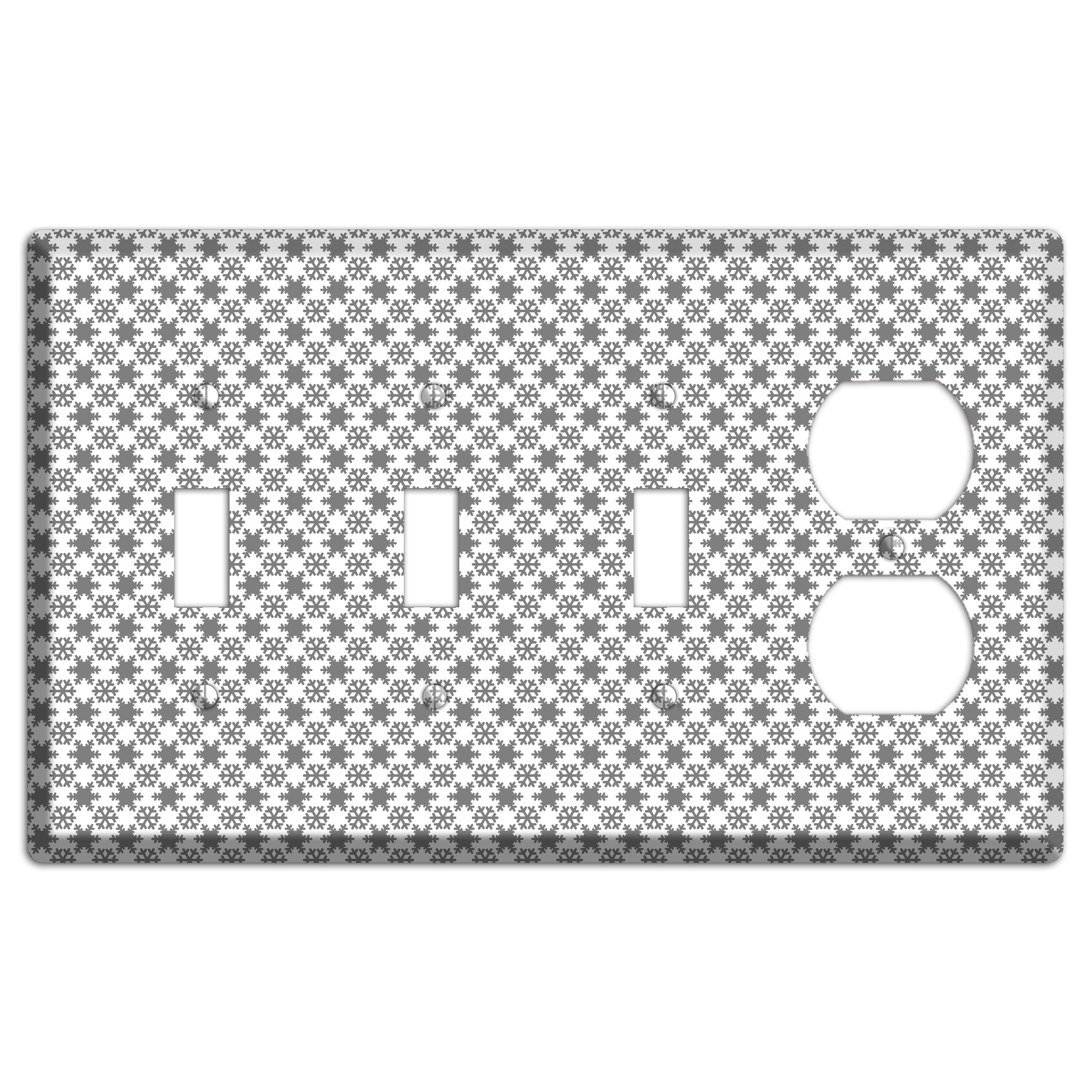 Grey Snowflakes 3 Toggle / Duplex Wallplate