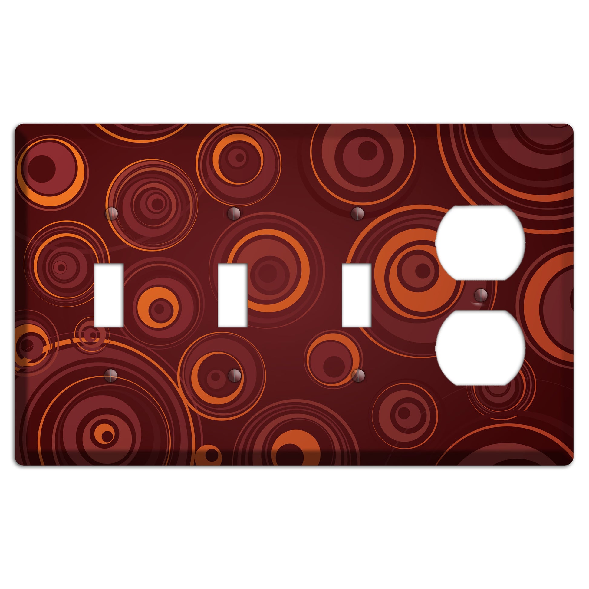 Brown Circles 3 Toggle / Duplex Wallplate