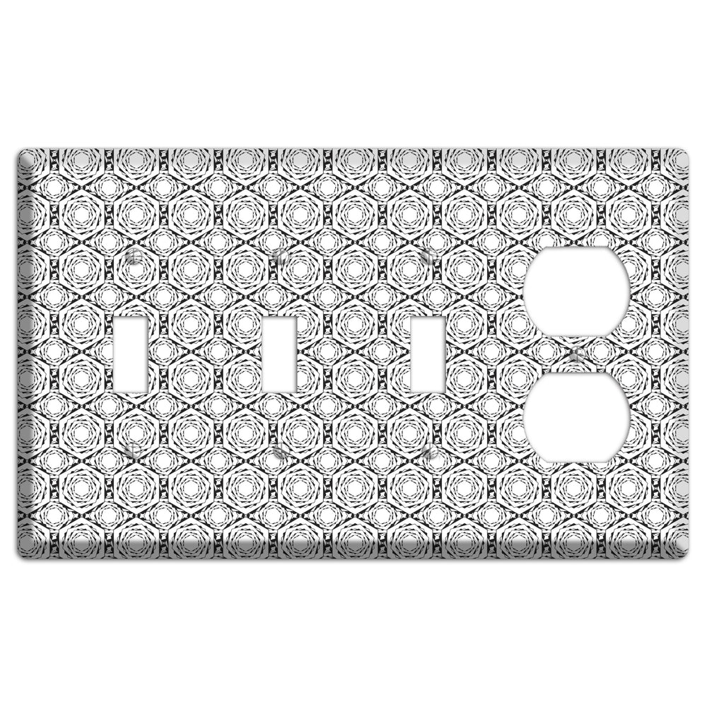 Overlay Hexagon Rotation Repeat 3 Toggle / Duplex Wallplate