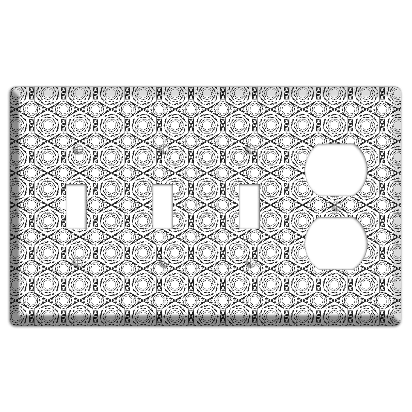 Overlay Hexagon Rotation Repeat 3 Toggle / Duplex Wallplate