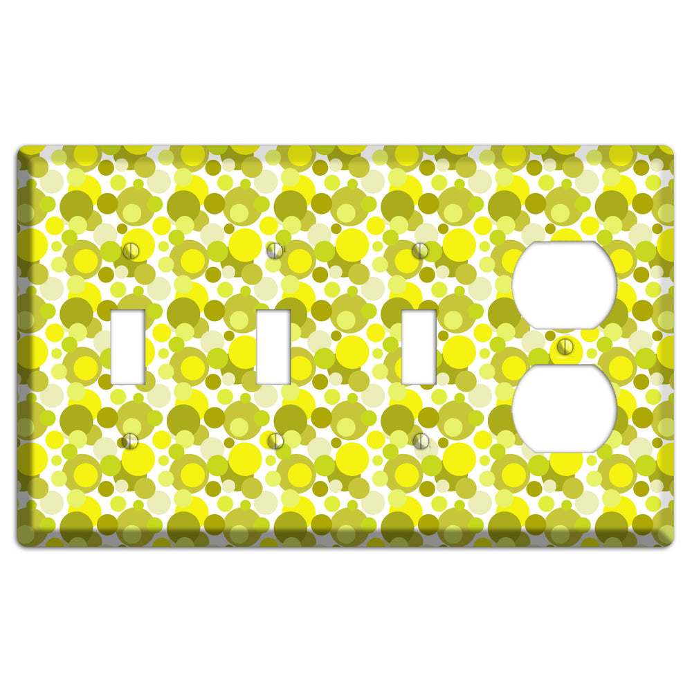 Multi Olive Bubble Dots 3 Toggle / Duplex Wallplate