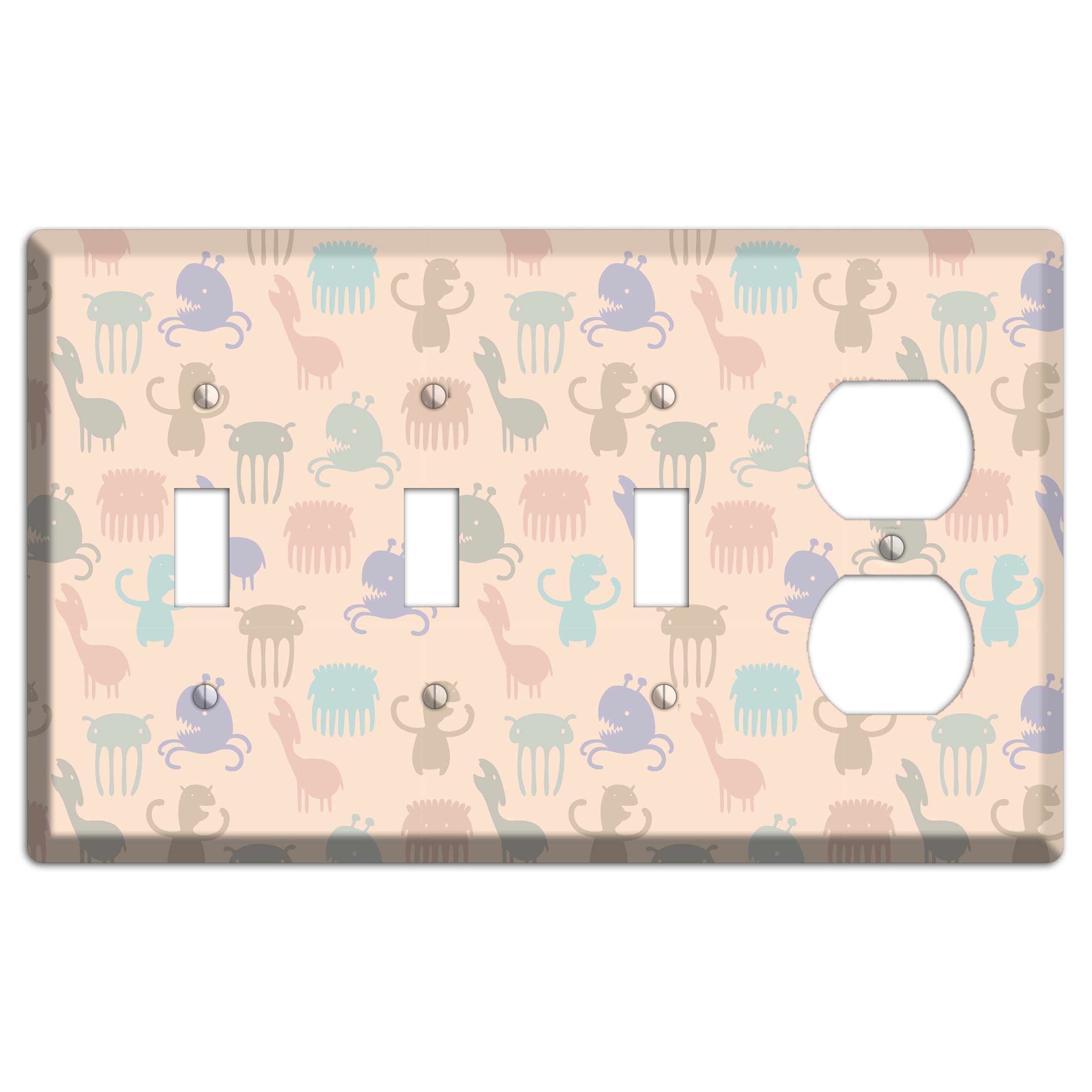 Green Grunge Floral Contour 3 Toggle / Duplex Wallplate