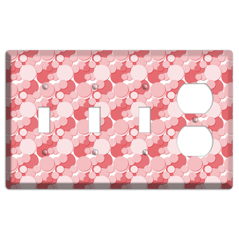 Multi Pink Bubble Dots 3 Toggle / Duplex Wallplate