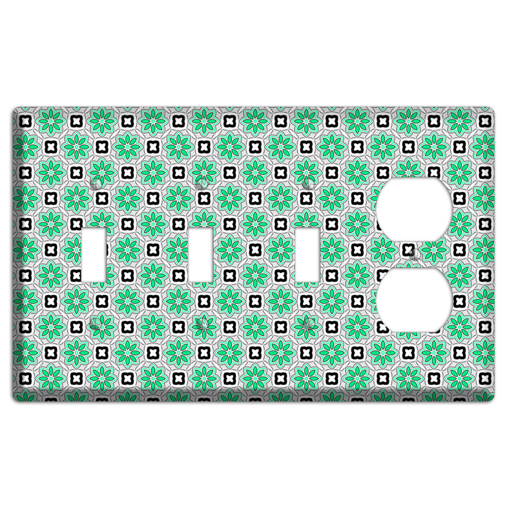 Green Foulard 6 3 Toggle / Duplex Wallplate
