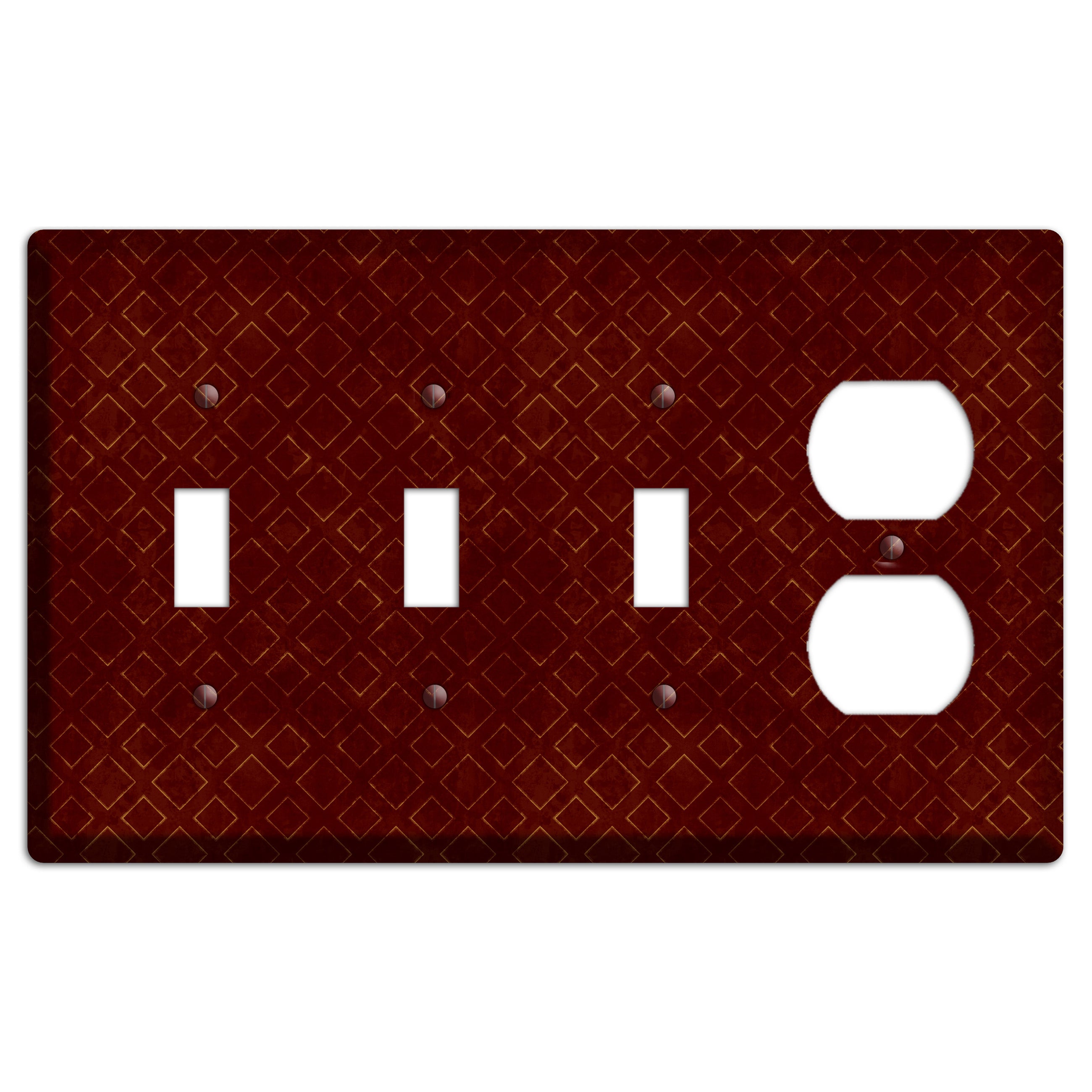 Maroon Diamonds 3 Toggle / Duplex Wallplate