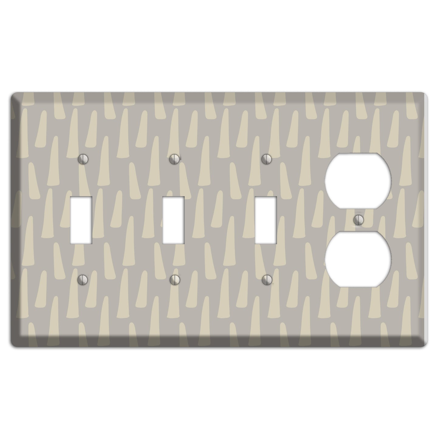 Simple Scandanavian Style HH 3 Toggle / Duplex Wallplate