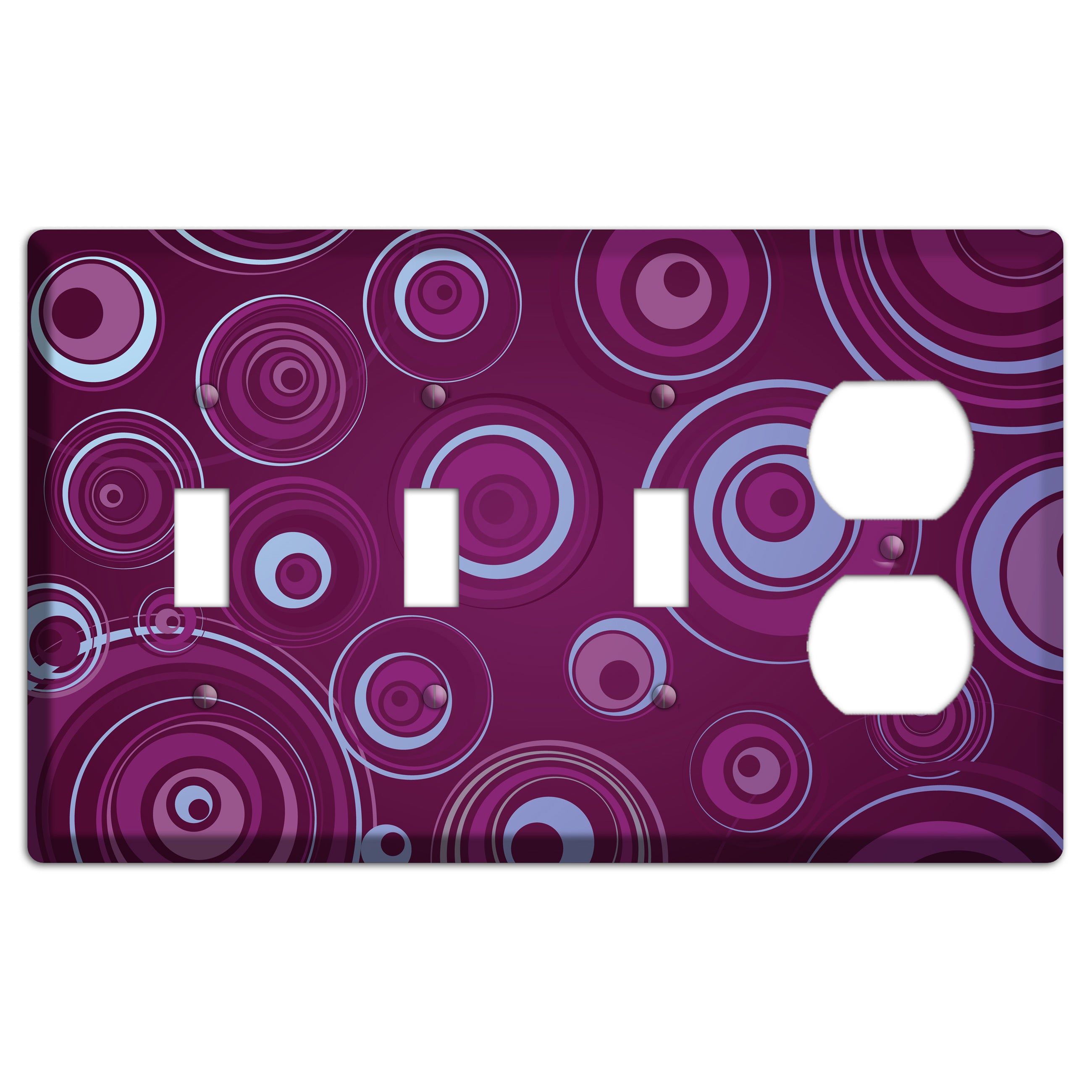 Purple Circles 3 3 Toggle / Duplex Wallplate
