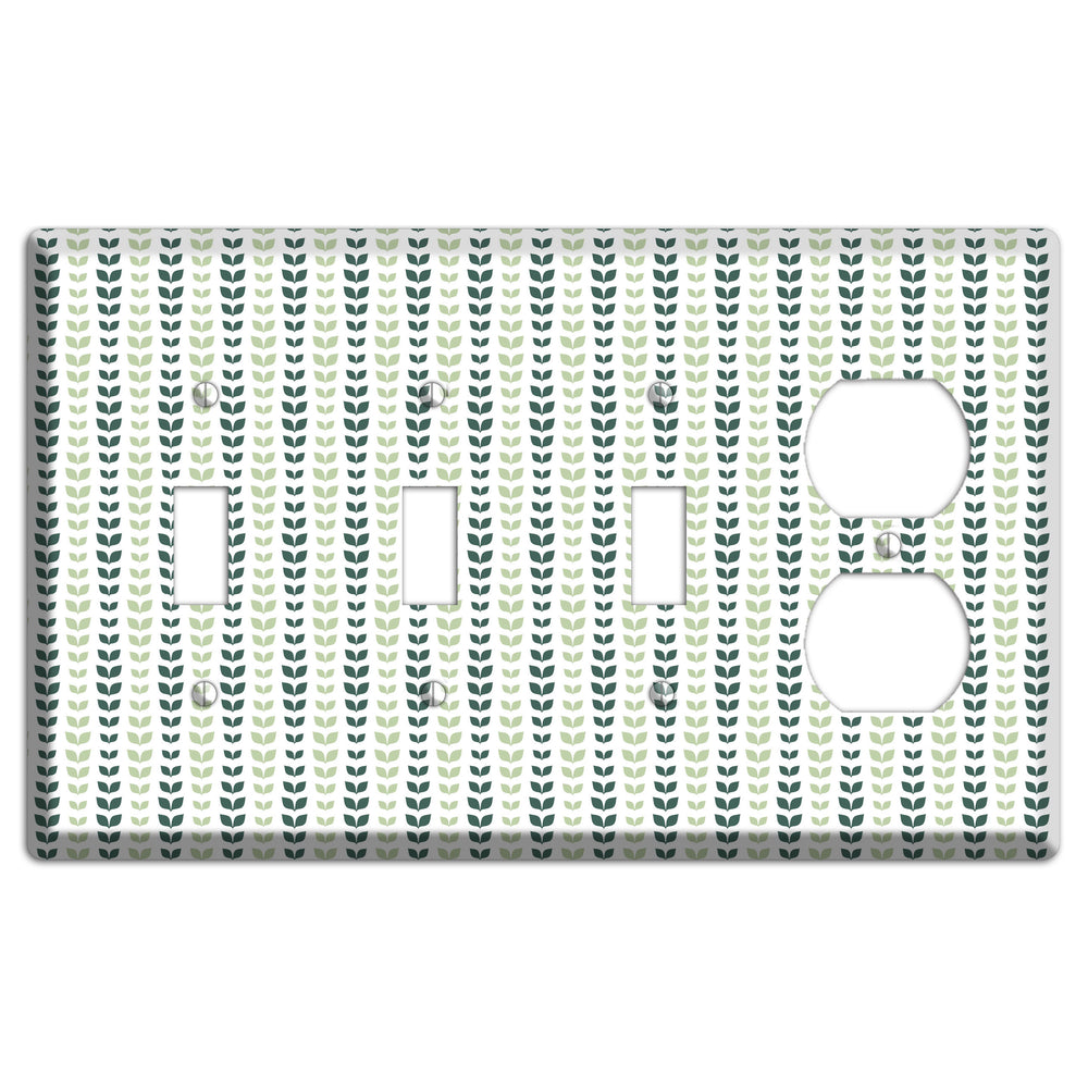 Leaves Style X 3 Toggle / Duplex Wallplate