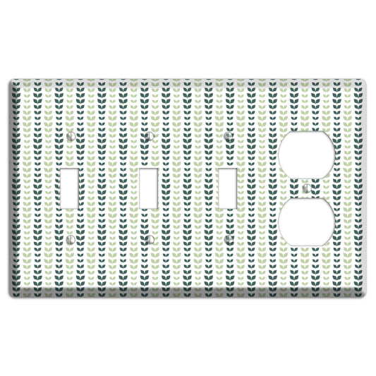 Leaves Style X 3 Toggle / Duplex Wallplate