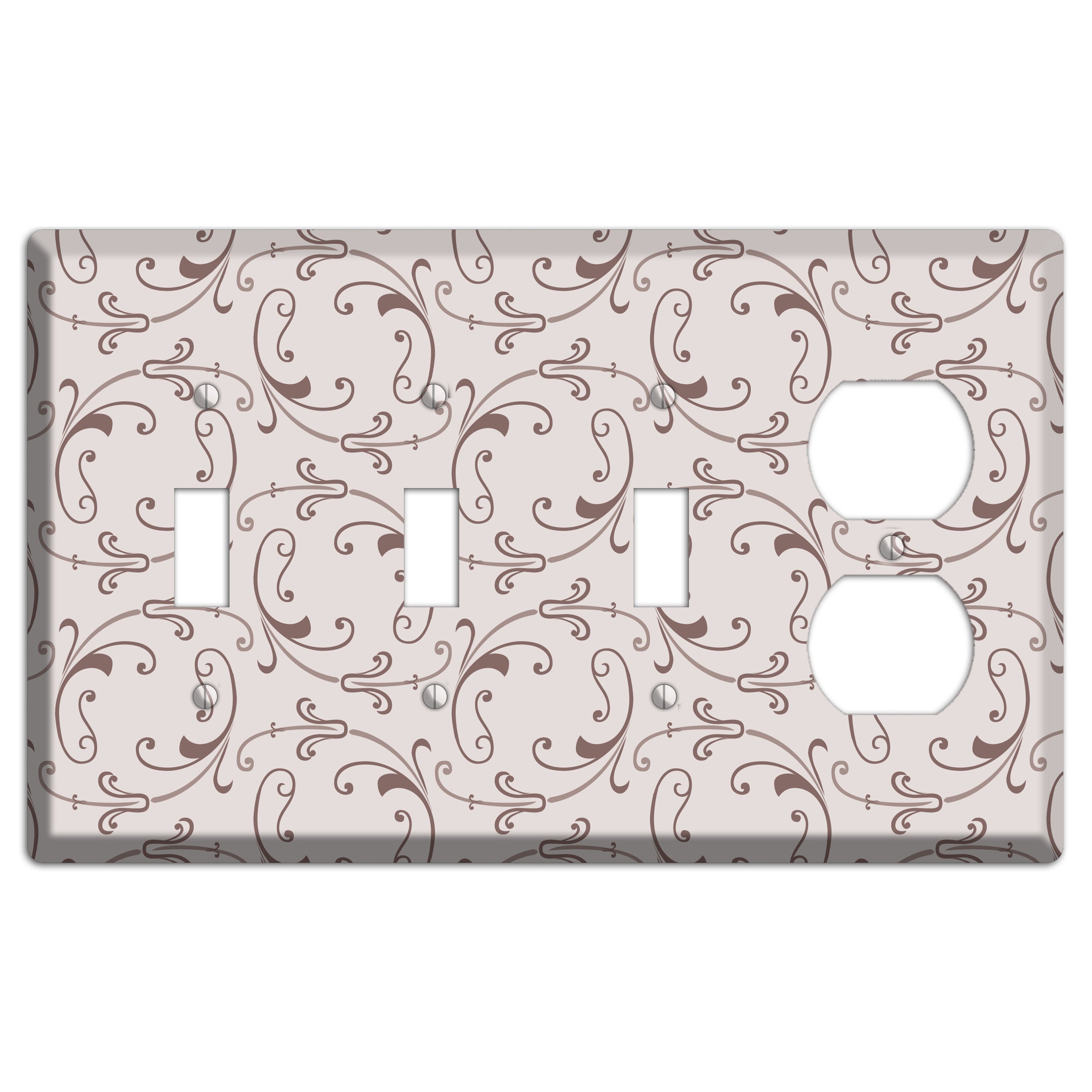 Mauve Victorian Sprig 3 Toggle / Duplex Wallplate