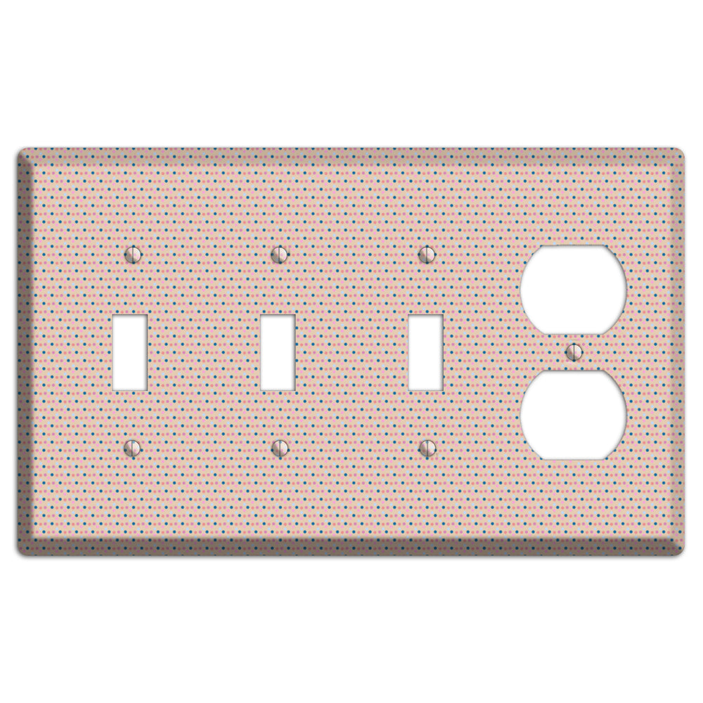 Multi Dusty Pink Tiny Dots 3 Toggle / Duplex Wallplate