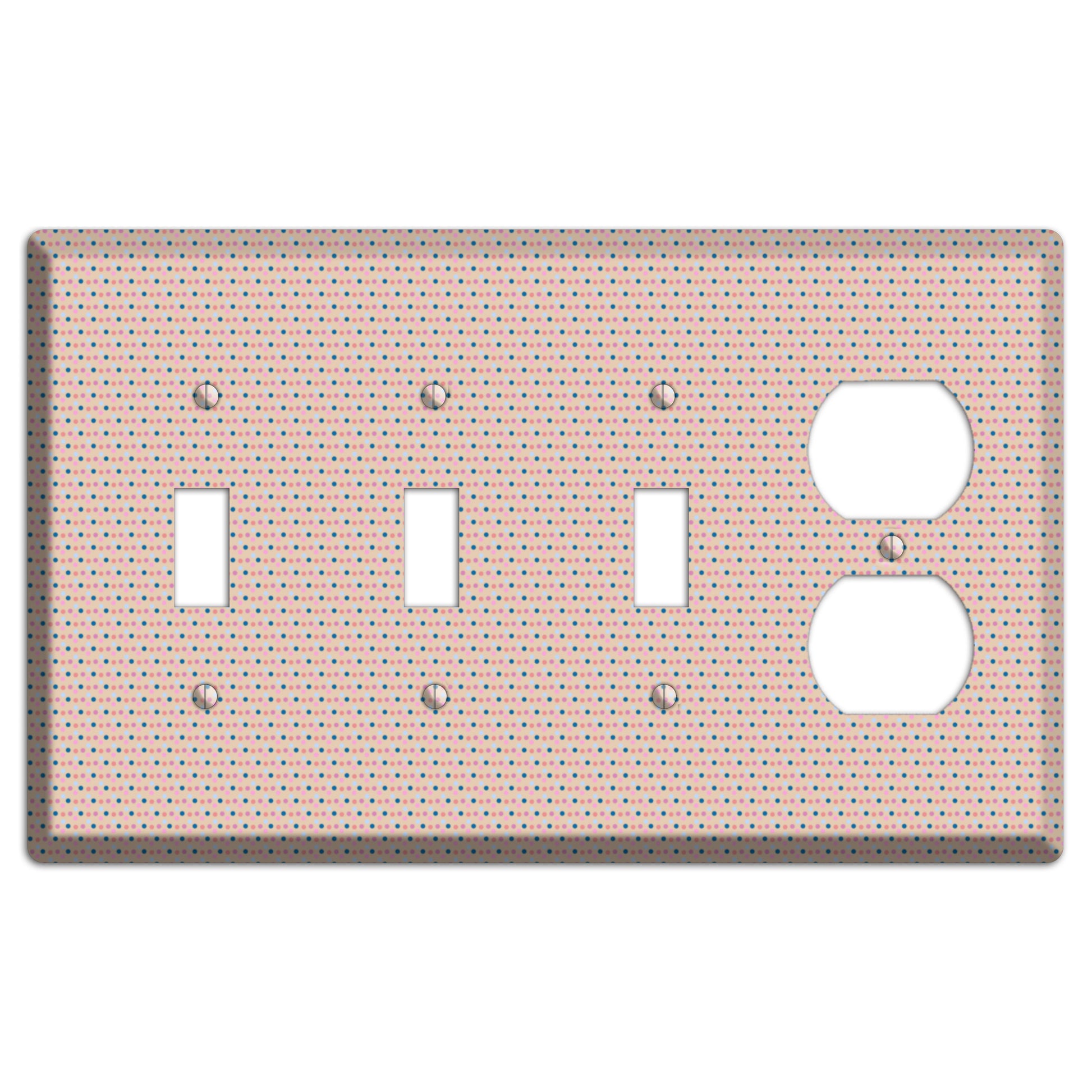 Multi Dusty Pink Tiny Dots 3 Toggle / Duplex Wallplate