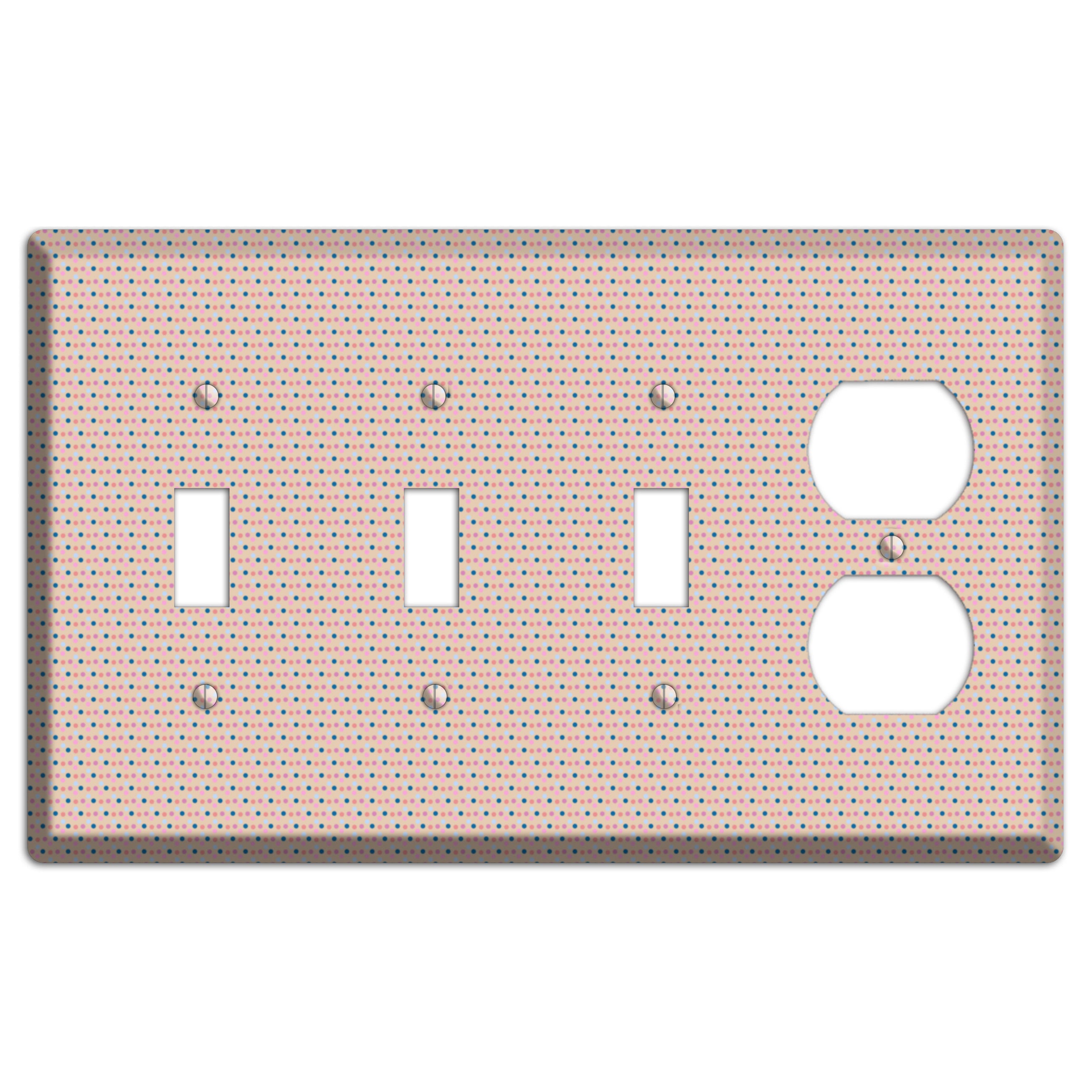 Multi Dusty Pink Tiny Dots 3 Toggle / Duplex Wallplate
