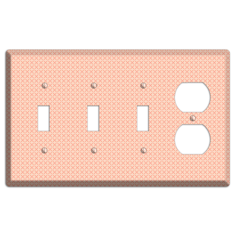 Peach Quatrefoil 3 Toggle / Duplex Wallplate